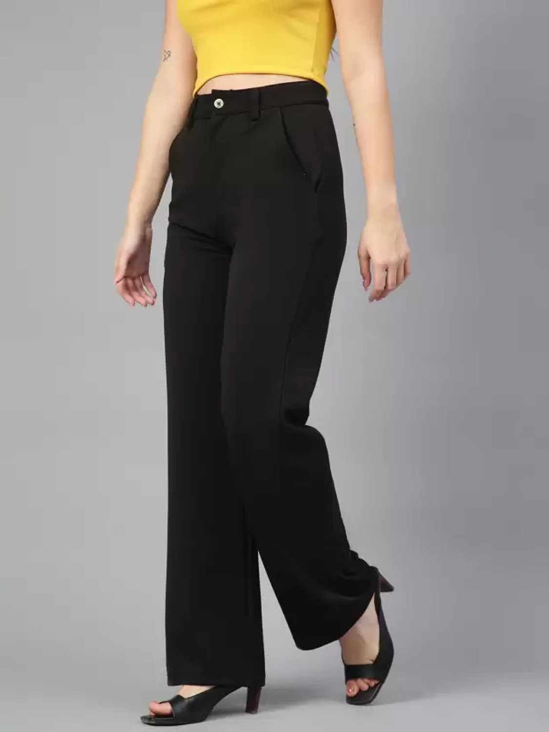 Image of GLADLY Regular Fit Women Black, Light Green Trousers