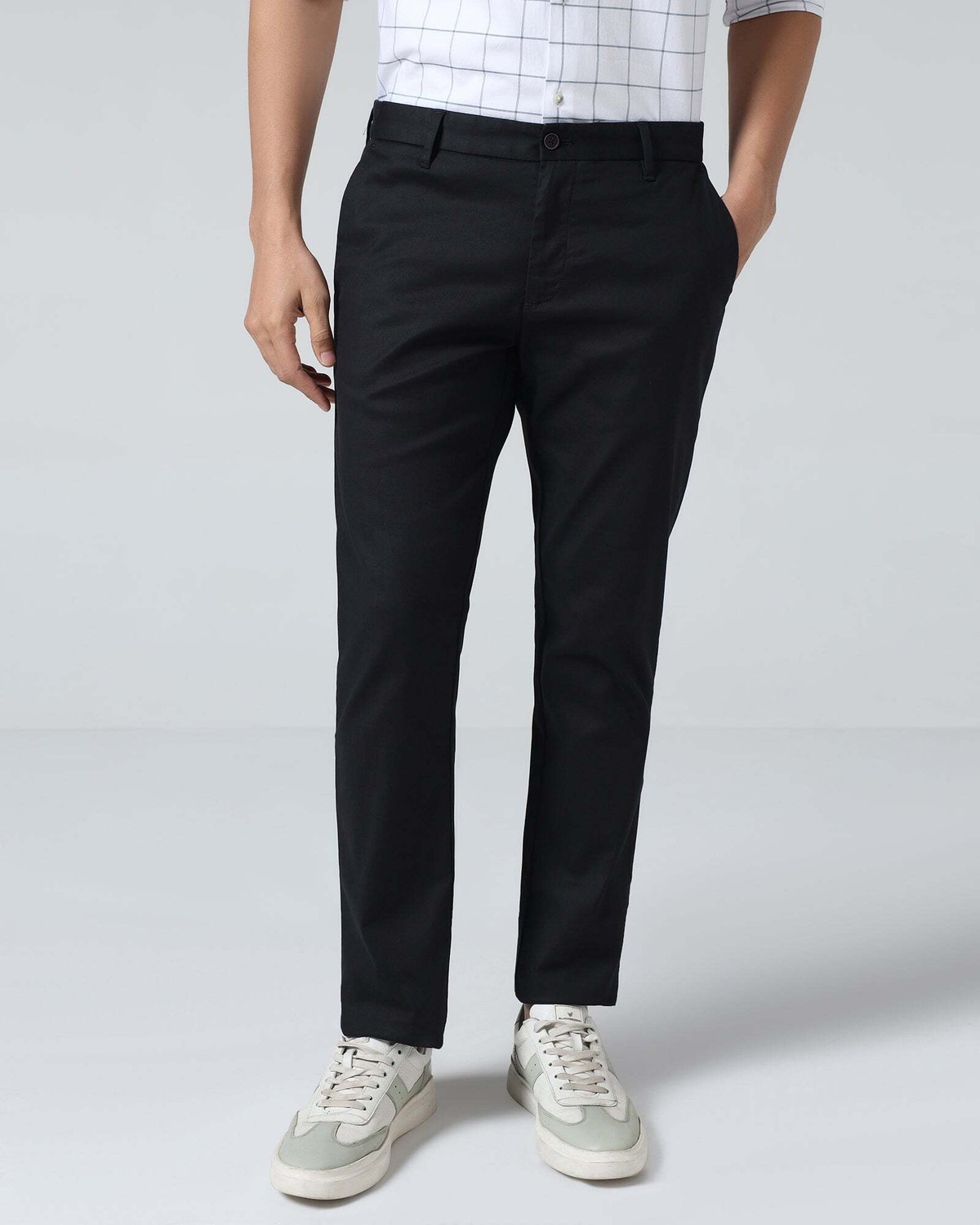Blackberrys Slim Fit Men Black Trousers