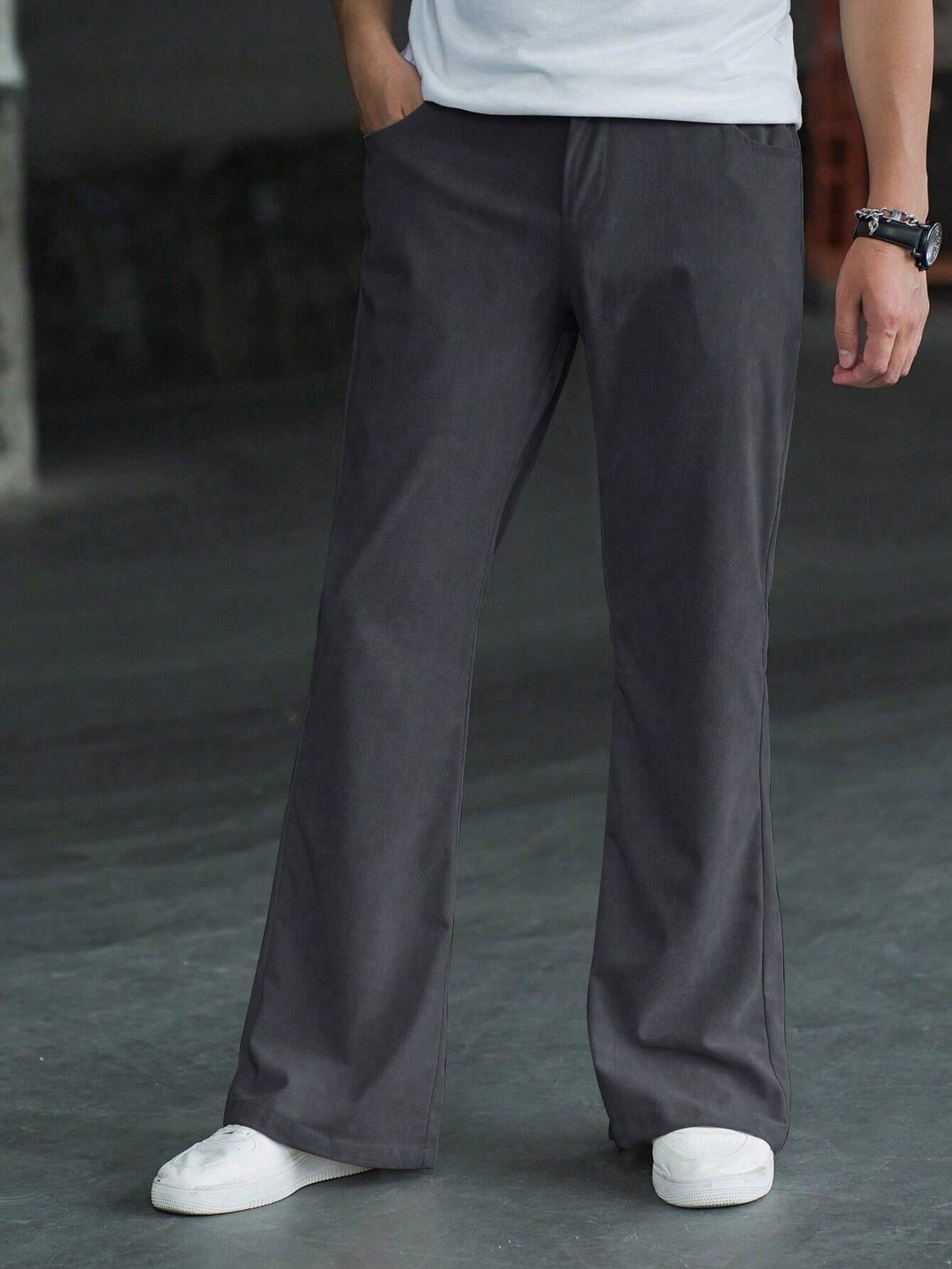 Image of Plus91 Loose Fit Men Grey Trousers