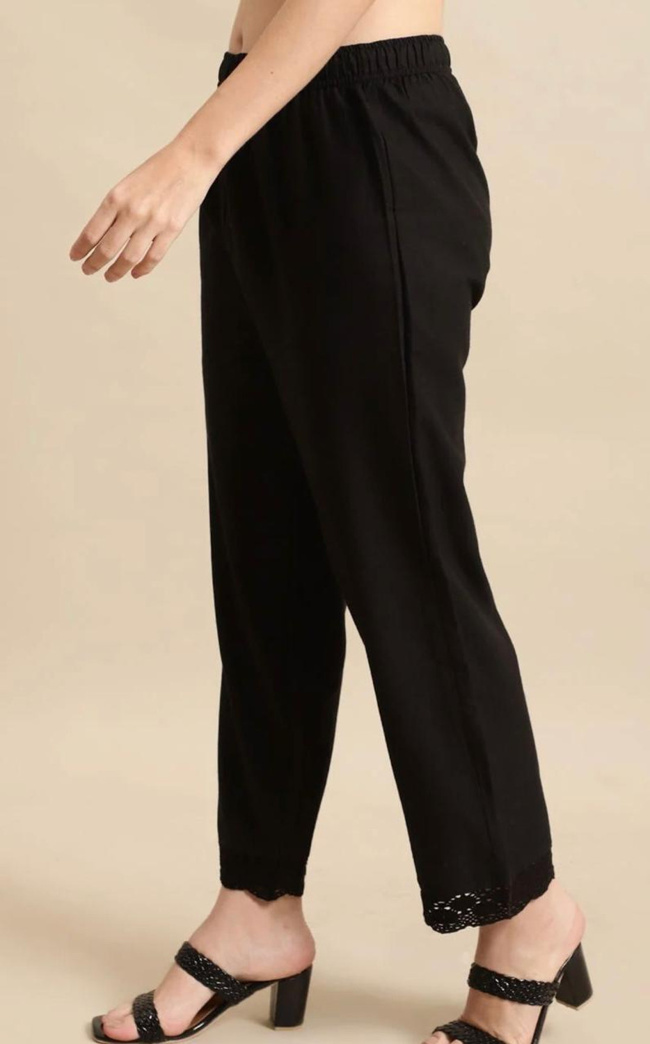 Image of Amira's Relaxed Women Black Trousers
