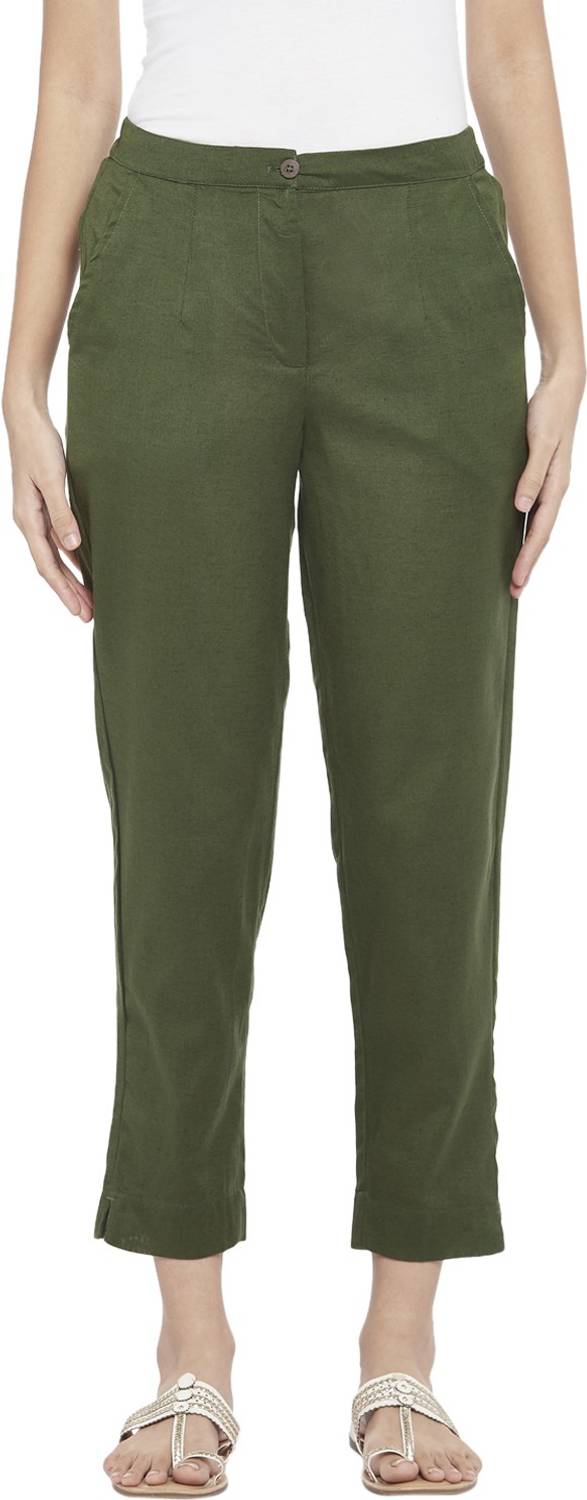 Akkriti by Pantaloons Regular Fit Women Green Trousers