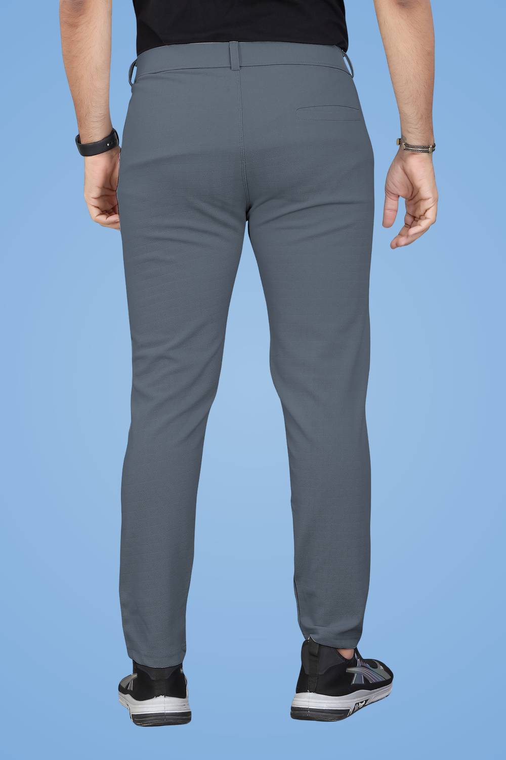 GIBBONTE Regular Fit Men Grey Trousers - Image 4
