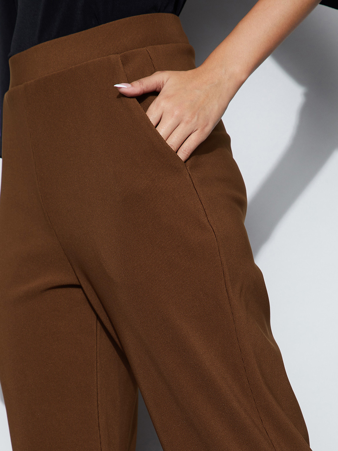 Image of CODE by Lifestyle Regular Fit Women Brown Trousers