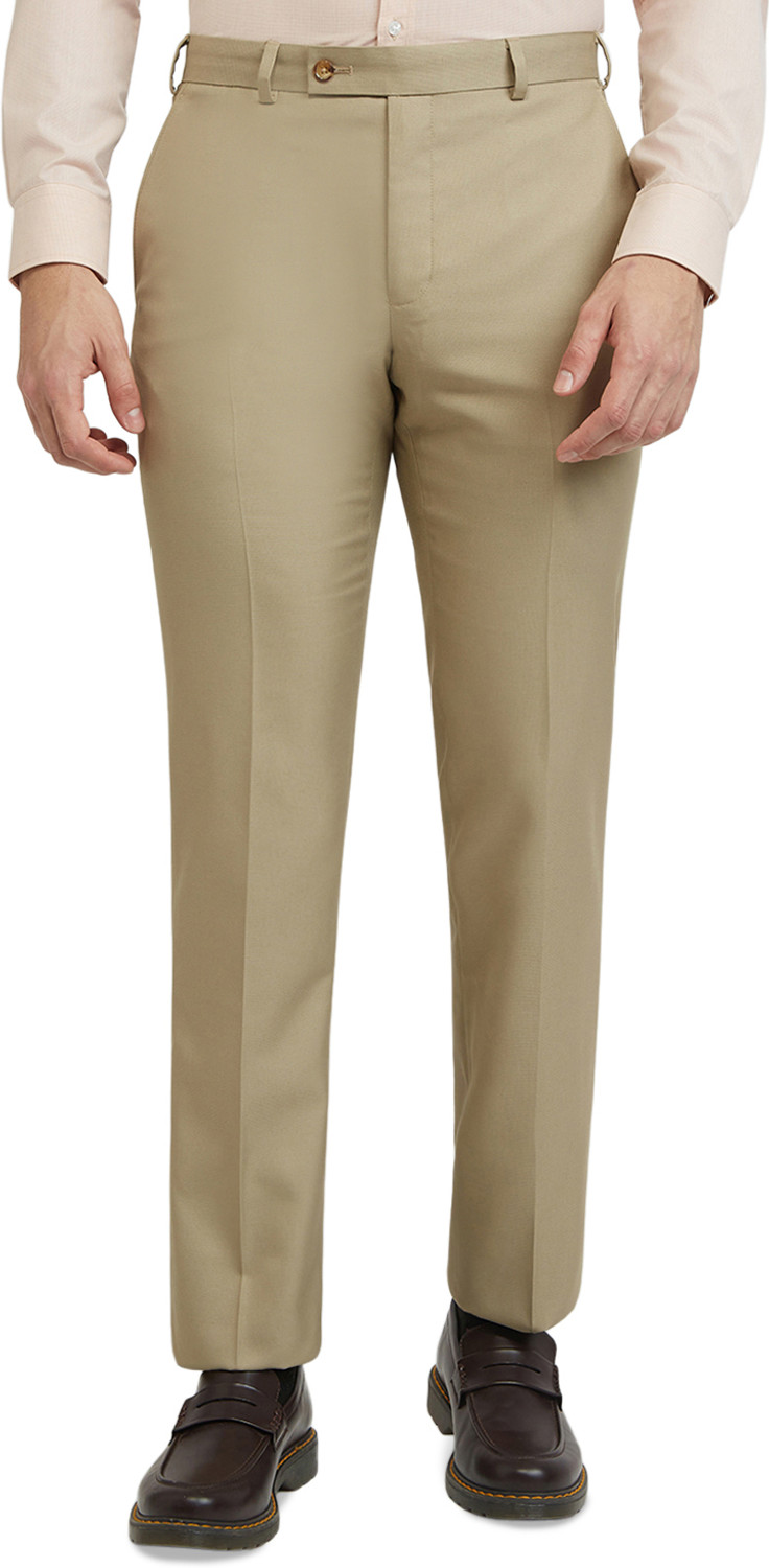 Image of PARK AVENUE Regular Fit Men Brown Trousers