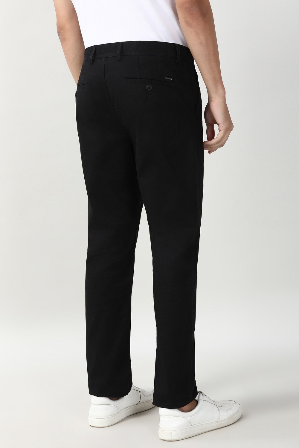 Image of PETER ENGLAND Slim Fit Men Black Trousers