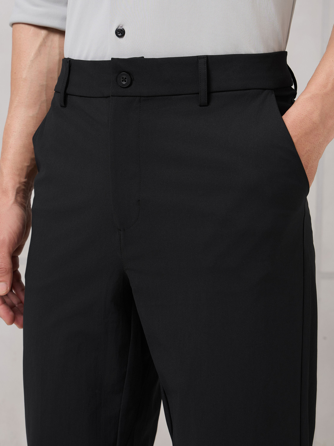 Image of TECHNOSPORT Straight Fit Men Black Trousers