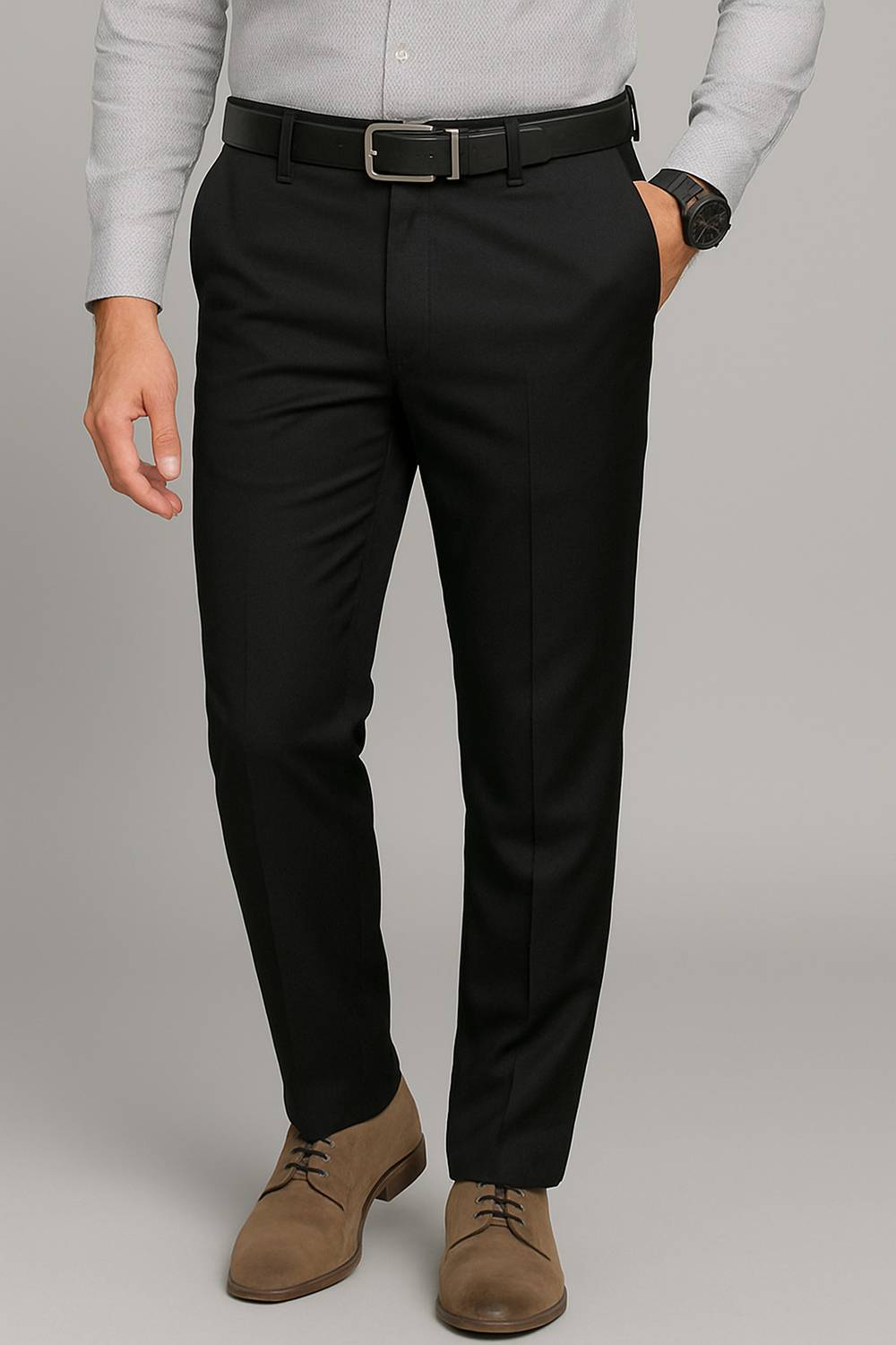 Gentlemen Style Regular Fit Black Trousers - Image 2