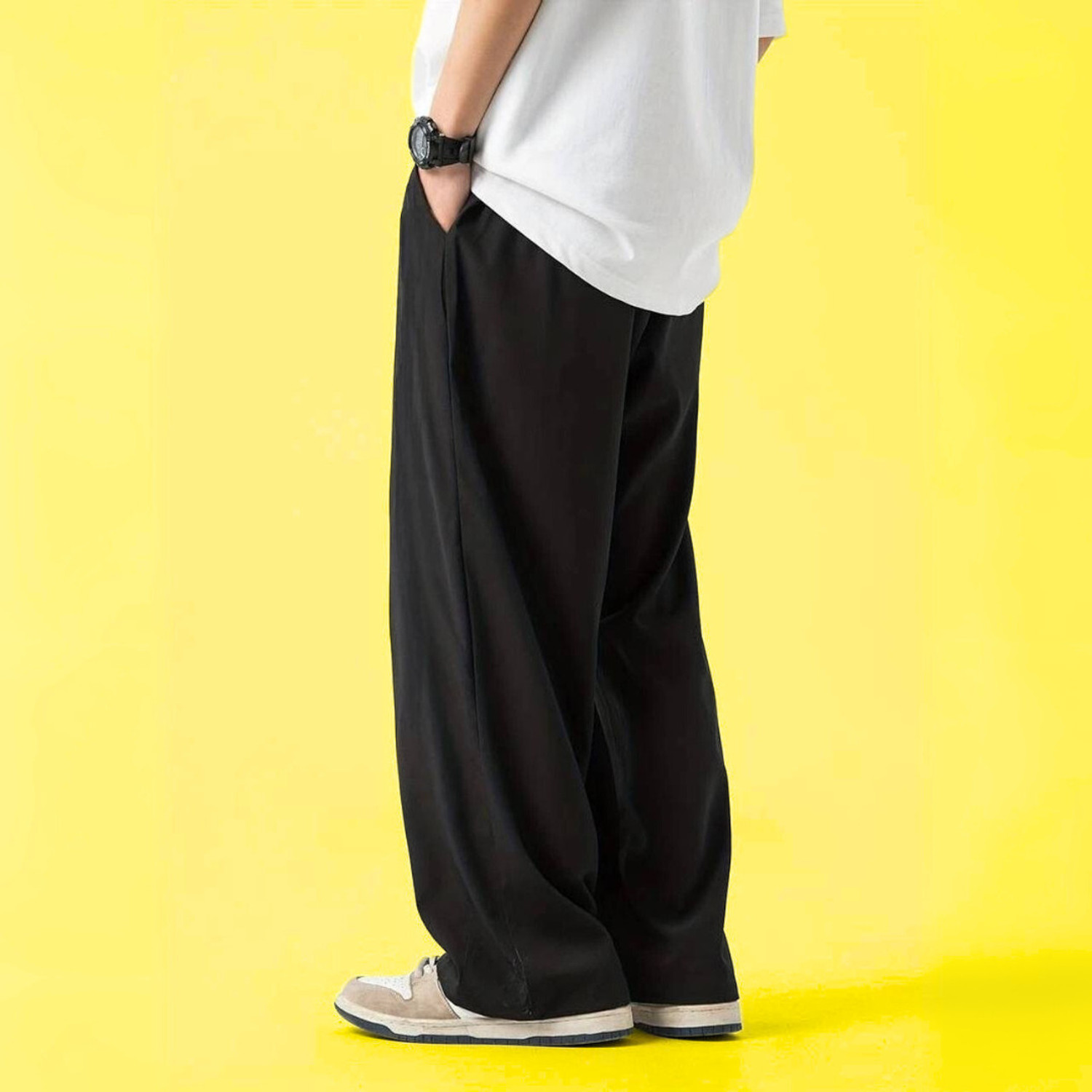 Image of WEVOK WEAR Relaxed Men Black Trousers