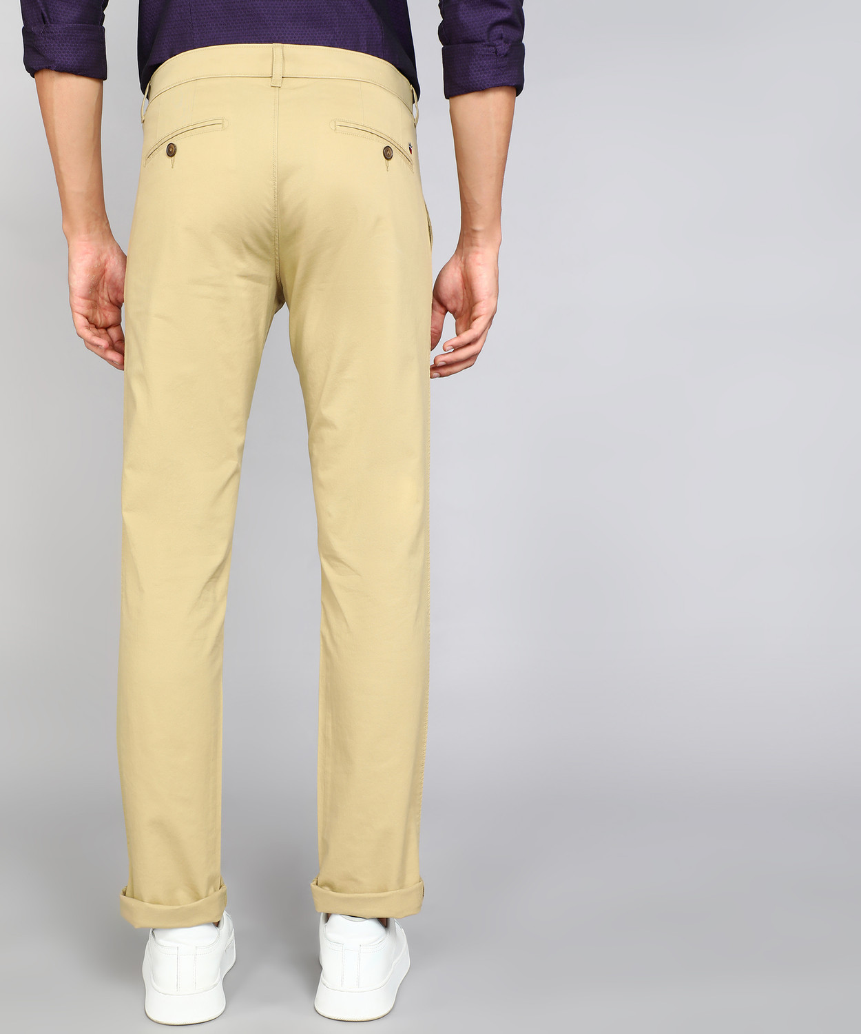 Image of Louis Philippe Sport Slim Fit Men Khaki Trousers