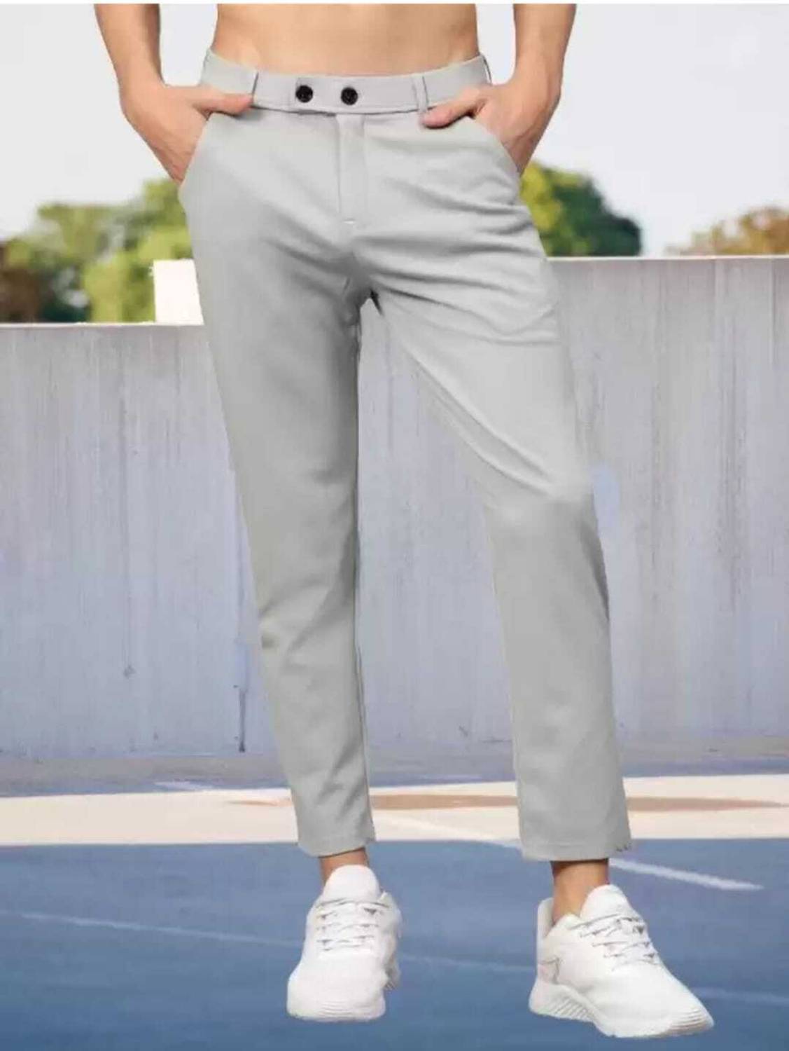 Apmtraders Slim Fit Men Grey Trousers Pack of 2 - Image 5