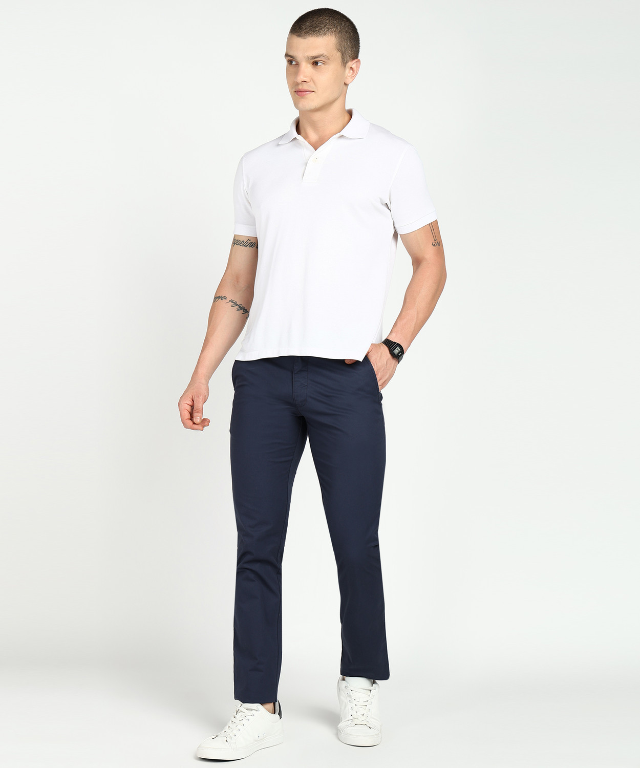 Image of PARX Tapered Men Dark Blue Trousers