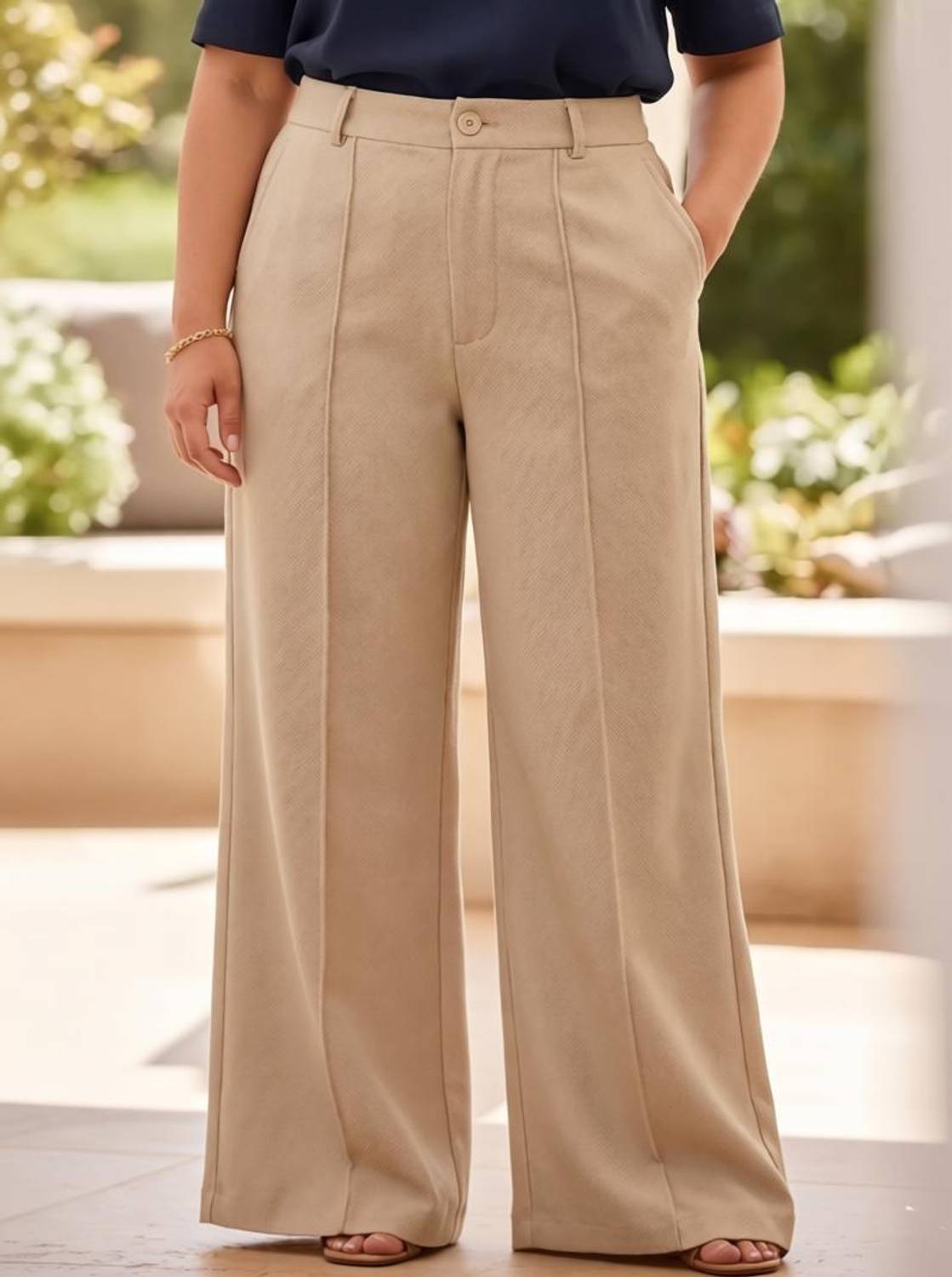 CADMON Regular Fit Women Beige Trousers