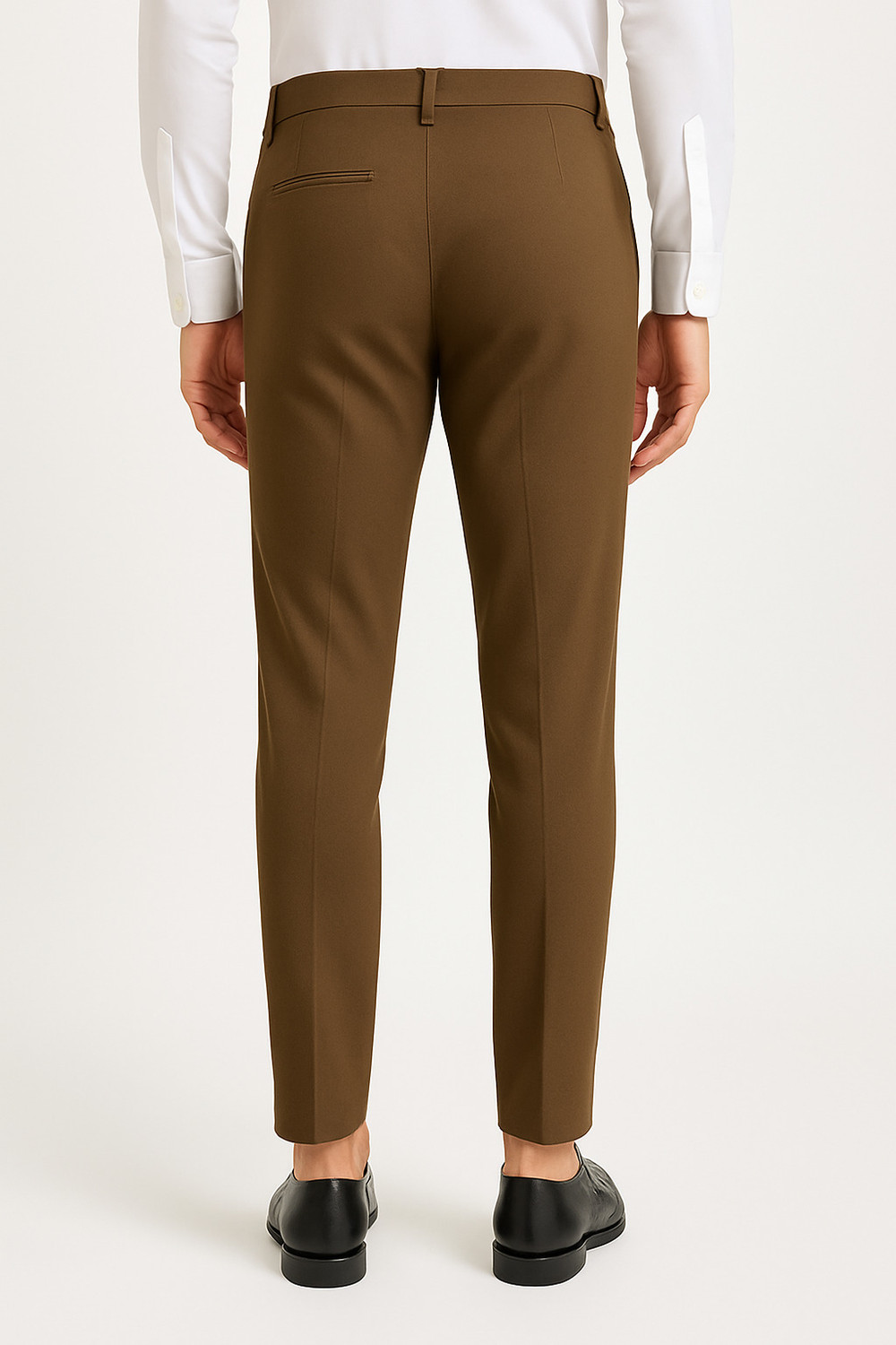 Image of VALENOR Slim Fit Men Brown Trousers