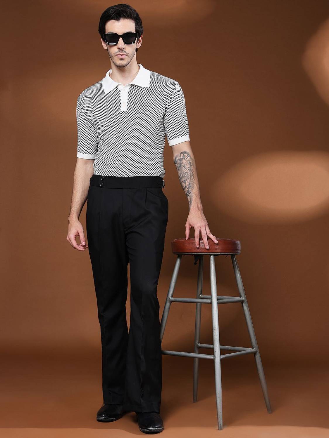 VASTRANU Flared Men Black Trousers - Image 5