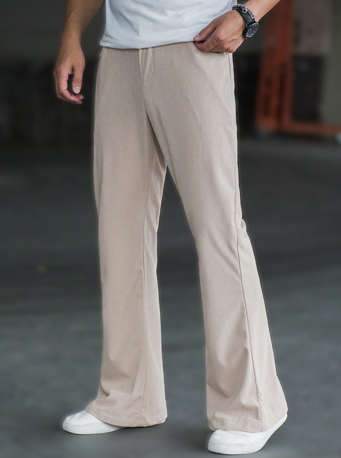 Image of METRONAUT Flared Men Khaki Trousers