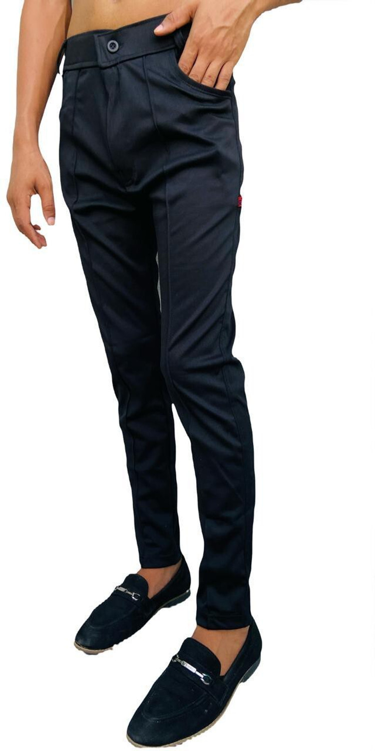 Image of Teakrs Skinny Fit Men Black Trousers
