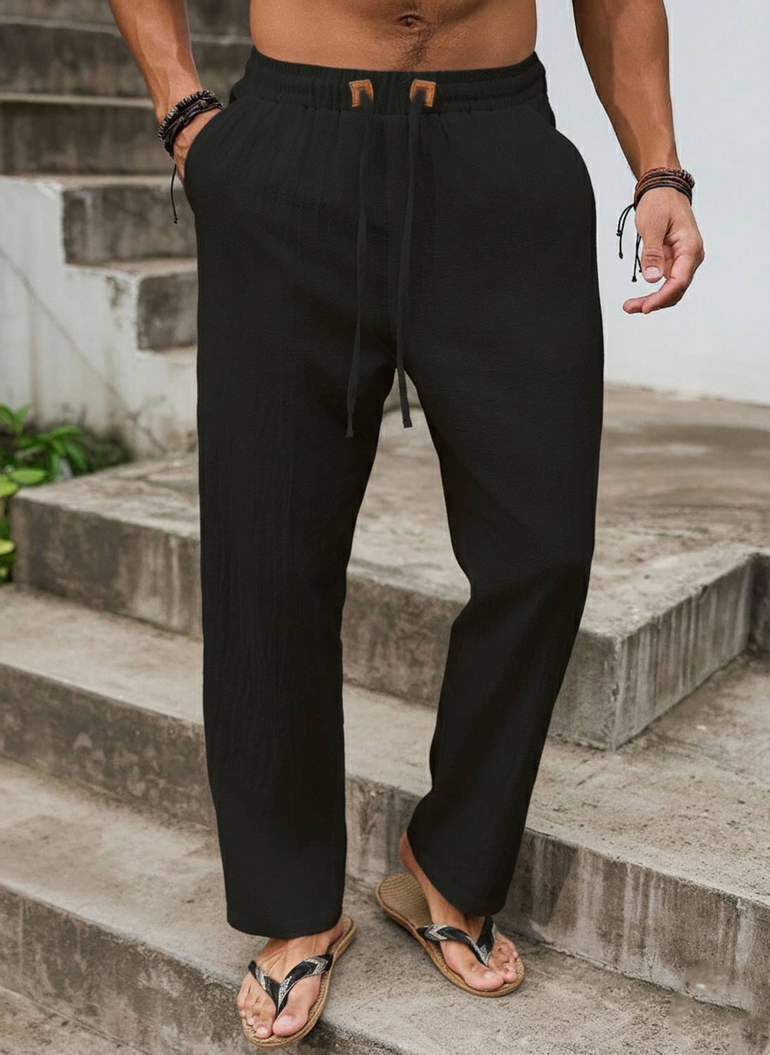 METRONAUT Black Regular Fit Trousers