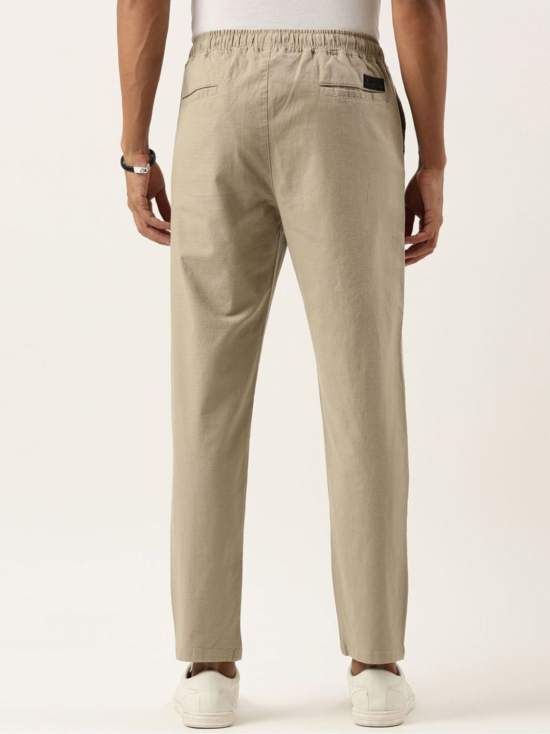 Image of Roadster Regular Fit Men Beige Trousers