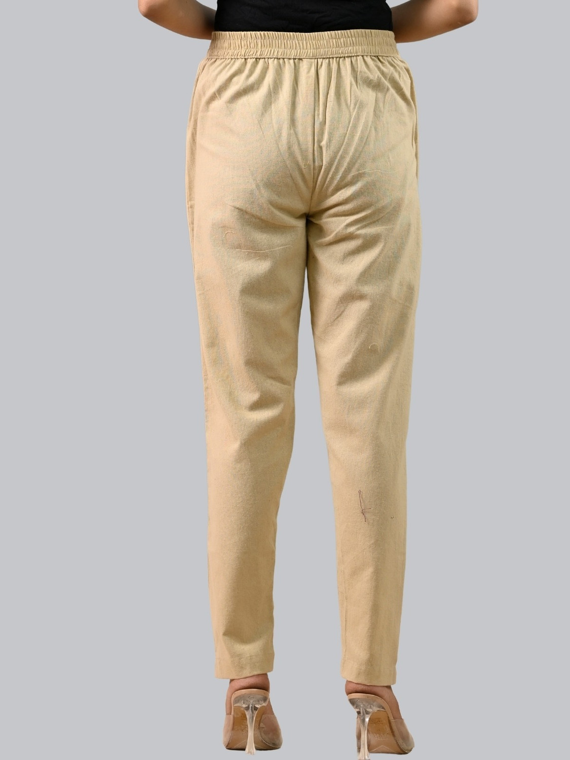 Image of HouseOfCommon Regular Fit Women Beige Trousers