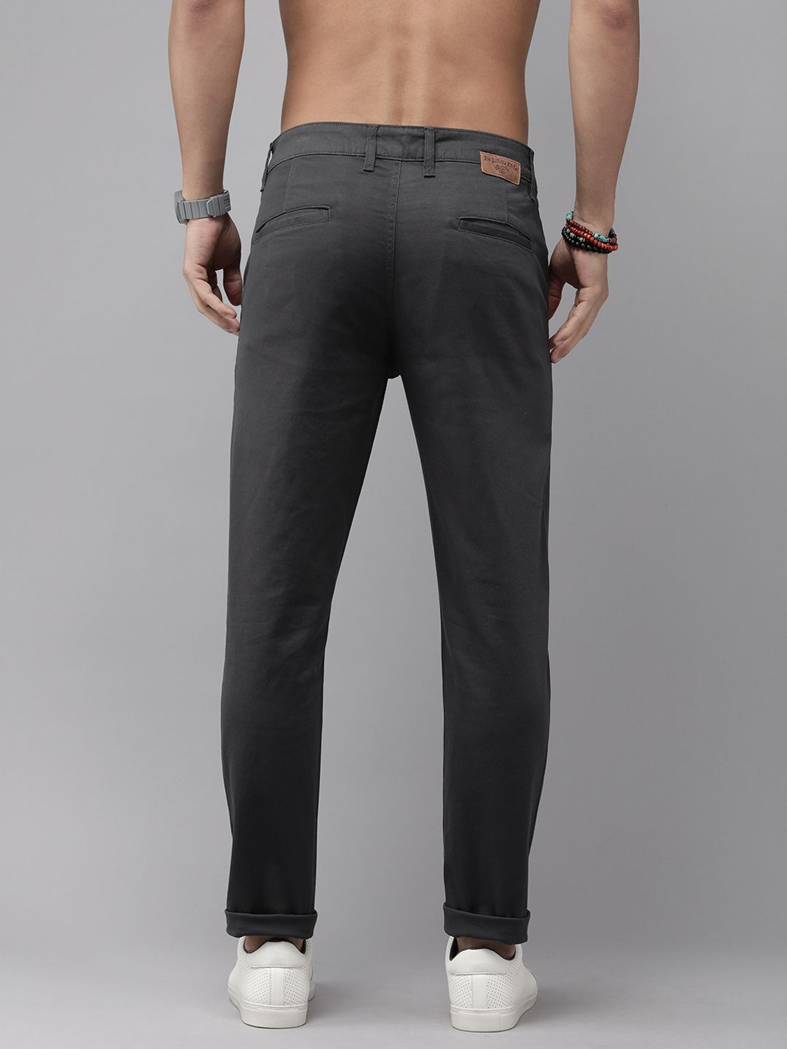 Image of Roadster Regular Fit Men Black Trousers