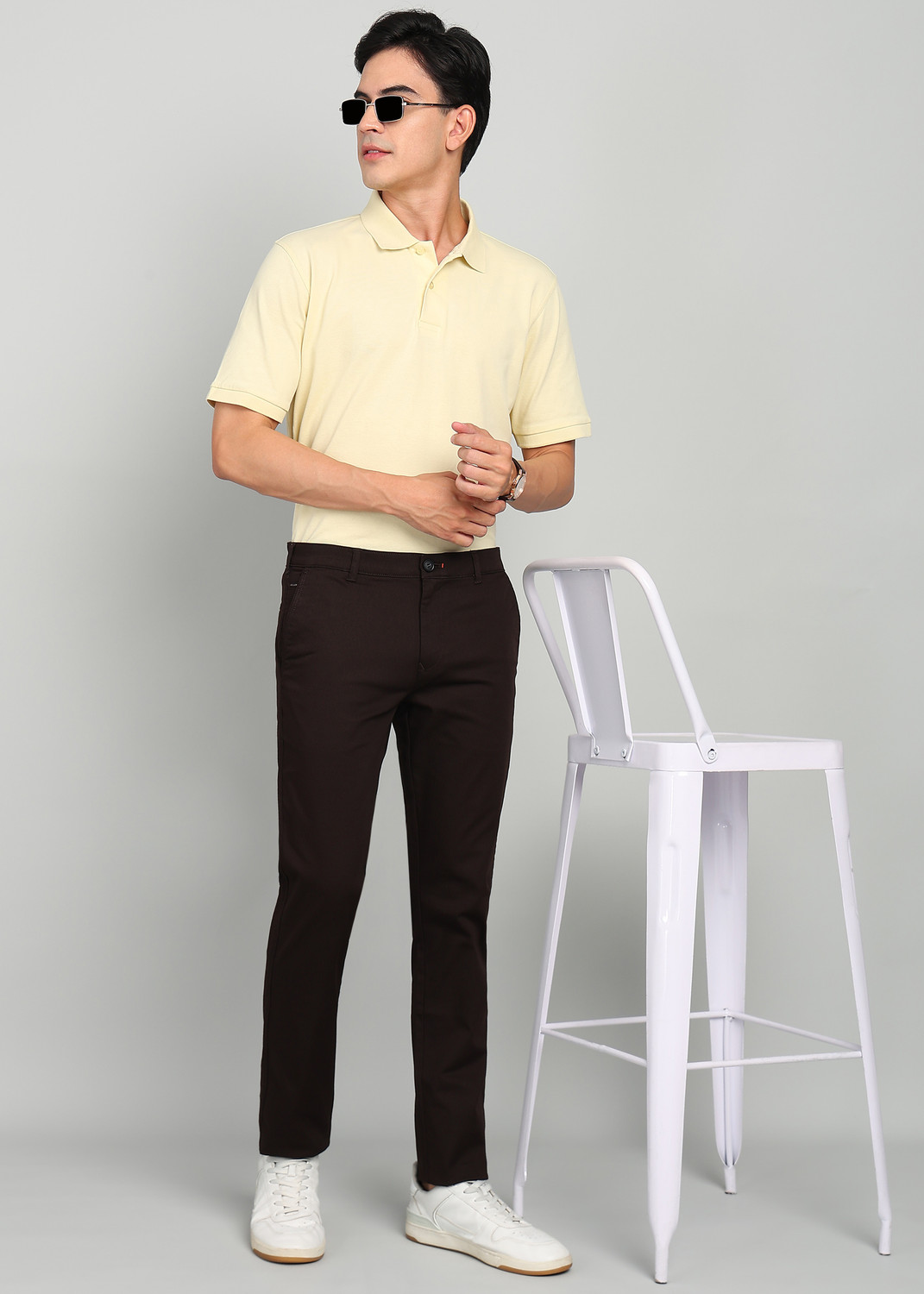 Image of KILLER Slim Fit Men Brown Trousers