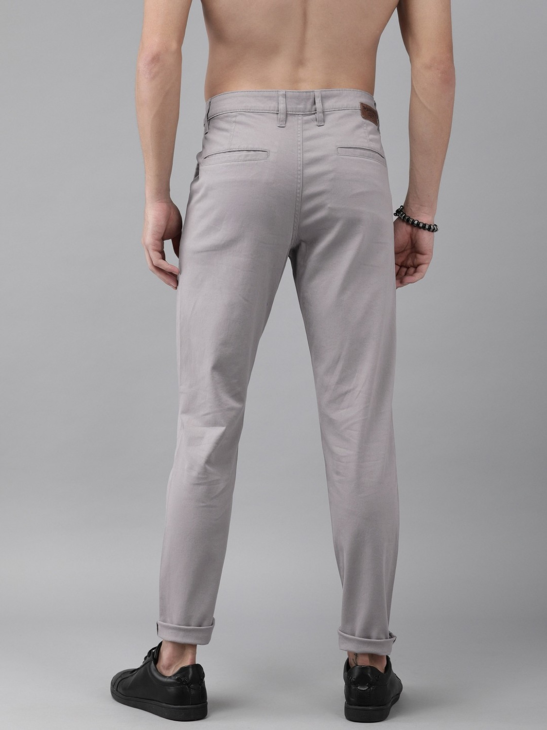 Image of Roadster Regular Fit Men Grey Trousers