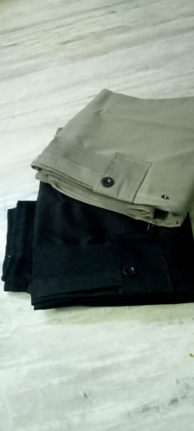 Image of rj collection Pack of 2 Men Regular Fit Black, Green Cotton Blend Trousers