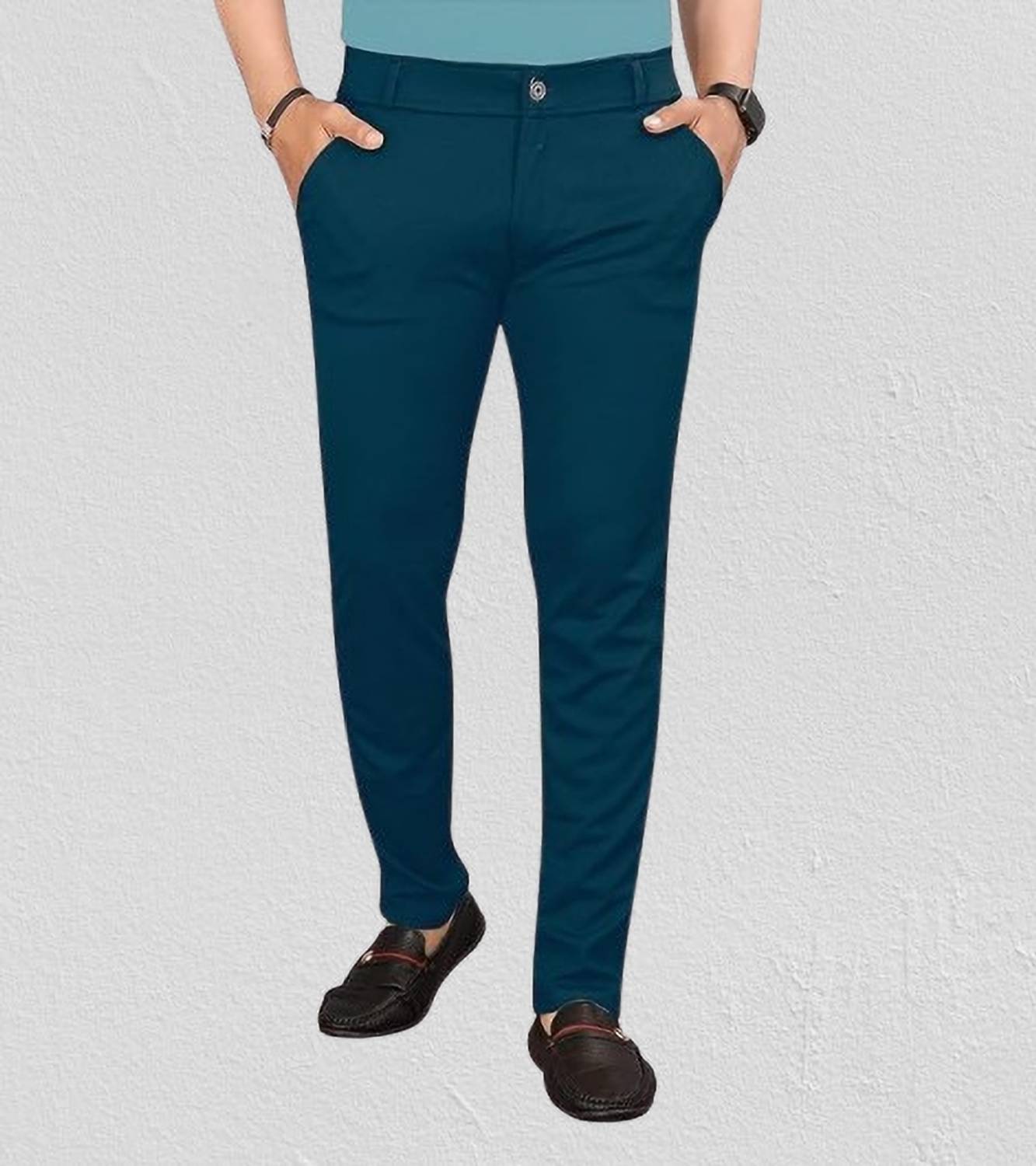 ISUEL FAB Slim Fit Men Blue Trousers