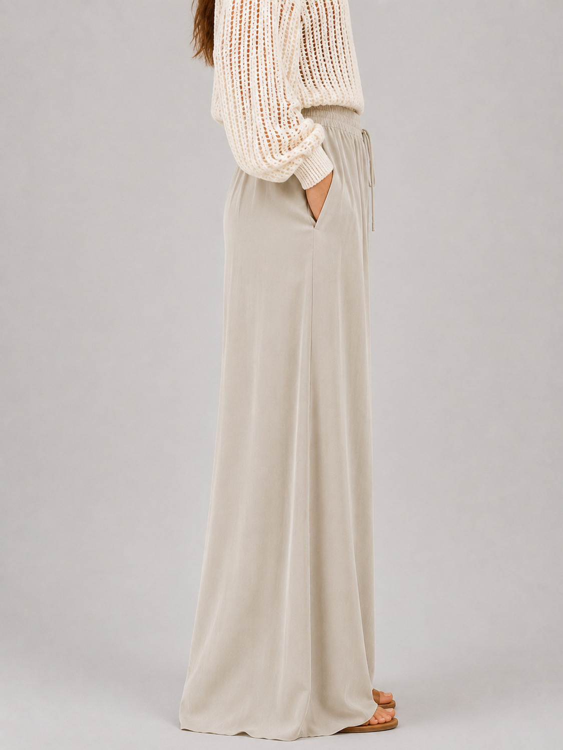 Image of KOTTY Loose Fit Women Beige Trousers