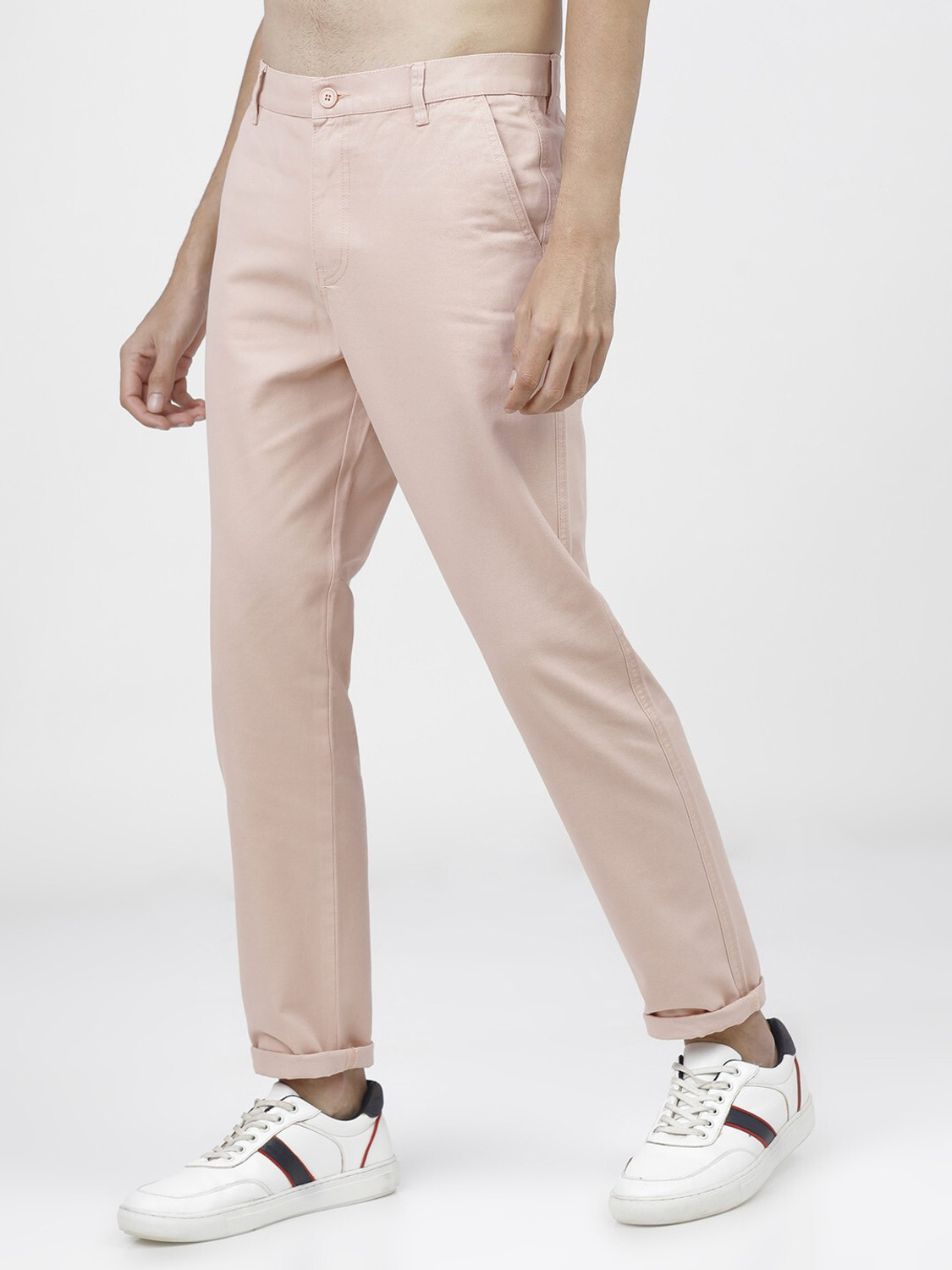 Image of KETCH Slim Fit Men Pink Trousers
