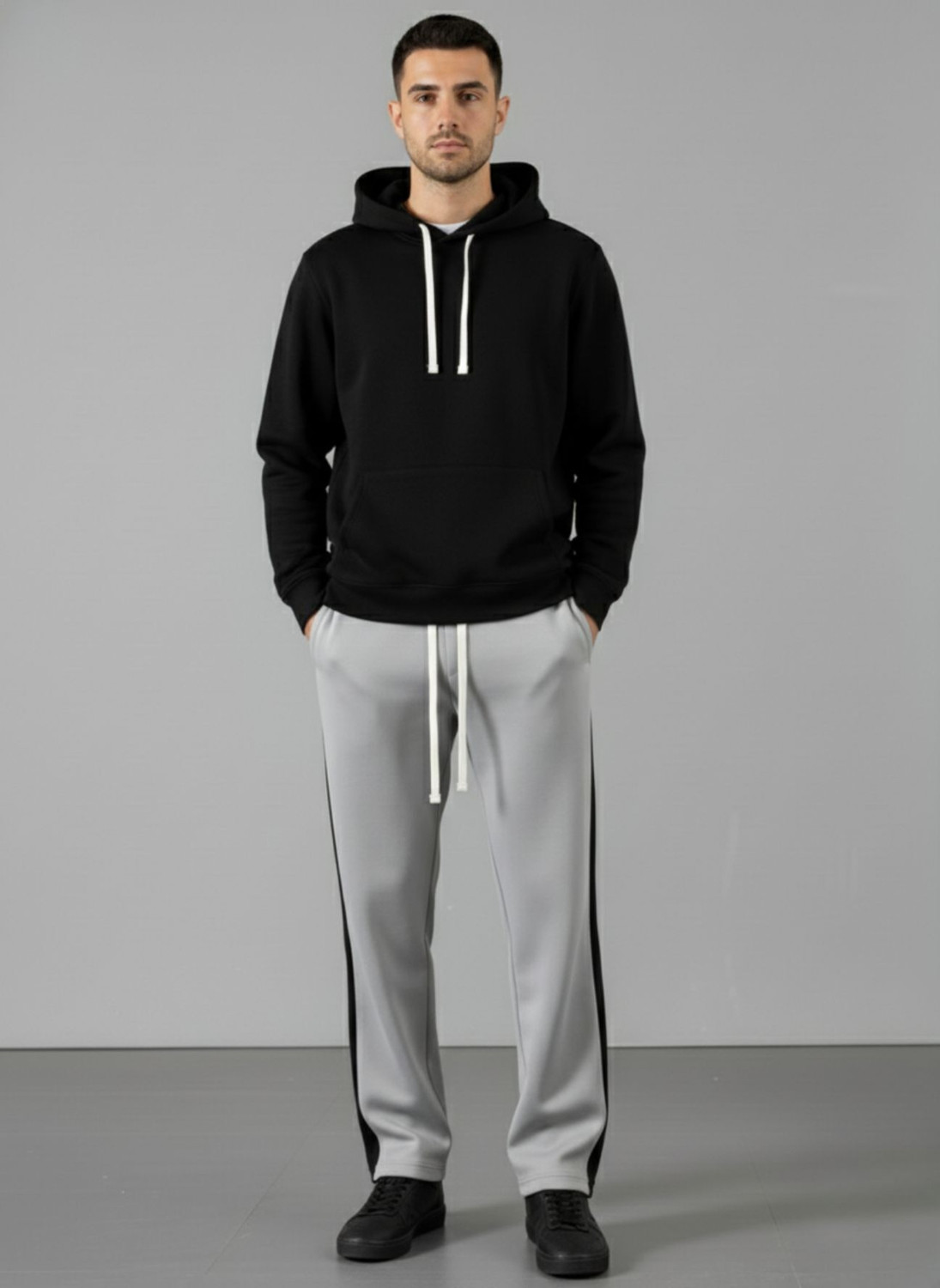 Image of INDICLUB Loose Fit Men Silver Trousers
