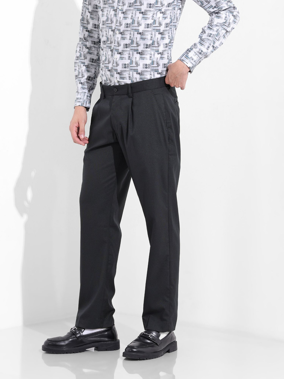 Image of The Indian Garage Co. Regular Fit Men Blue Trousers