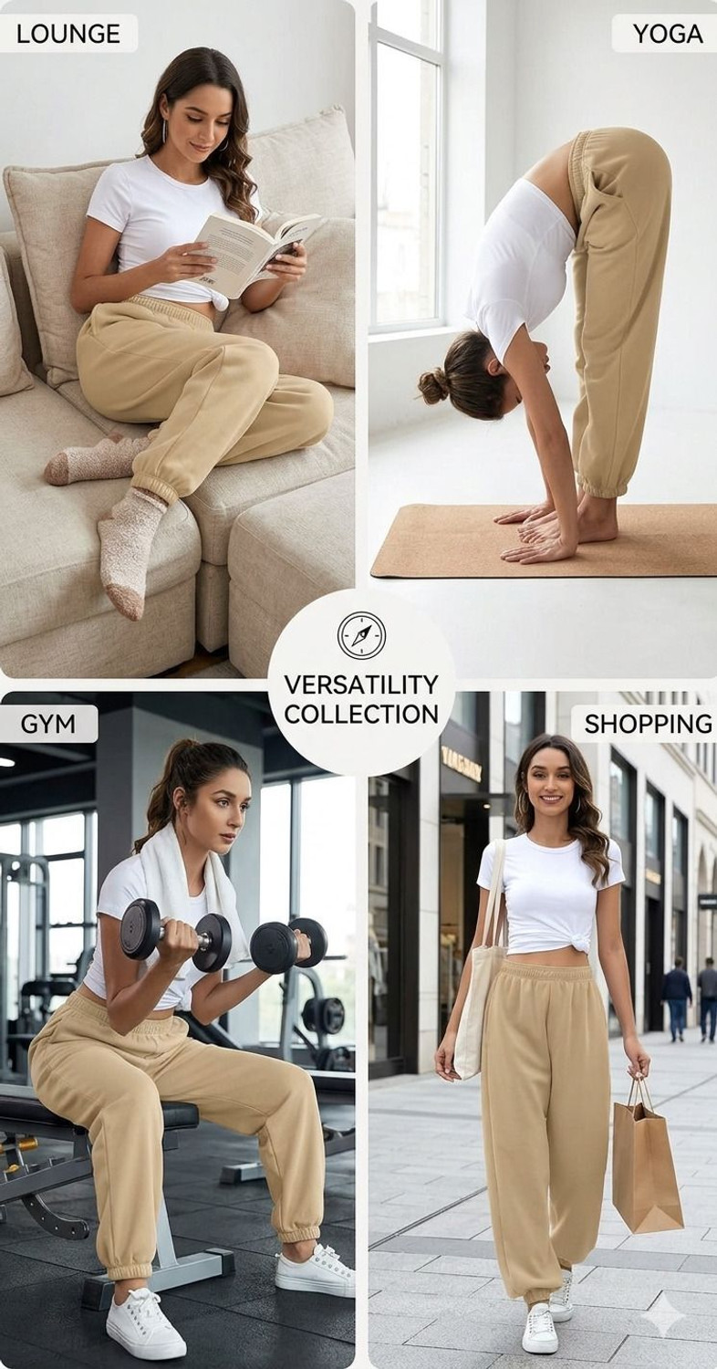 Image of Q-Rious Solid Women Beige Track Pants