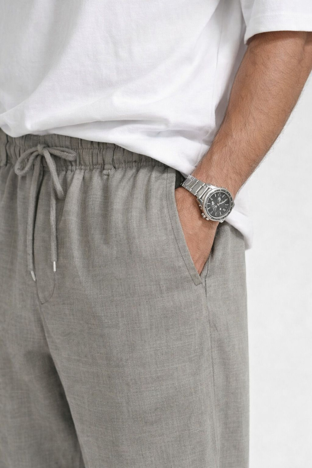 Image of RelaxFit Loose Fit Men Grey Trousers