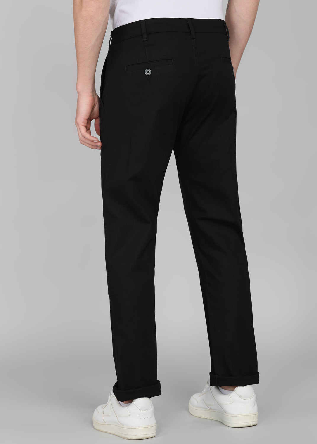 Image of INTEGRITI Slim Fit Men Black Trousers