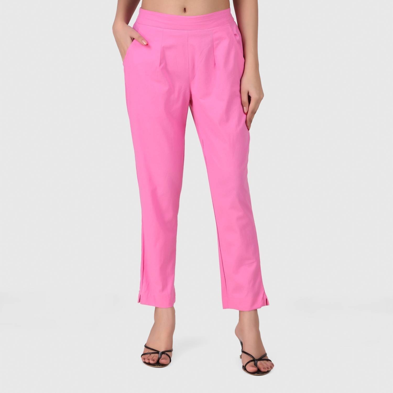 beSOLID Regular Fit Women Pink Trousers
