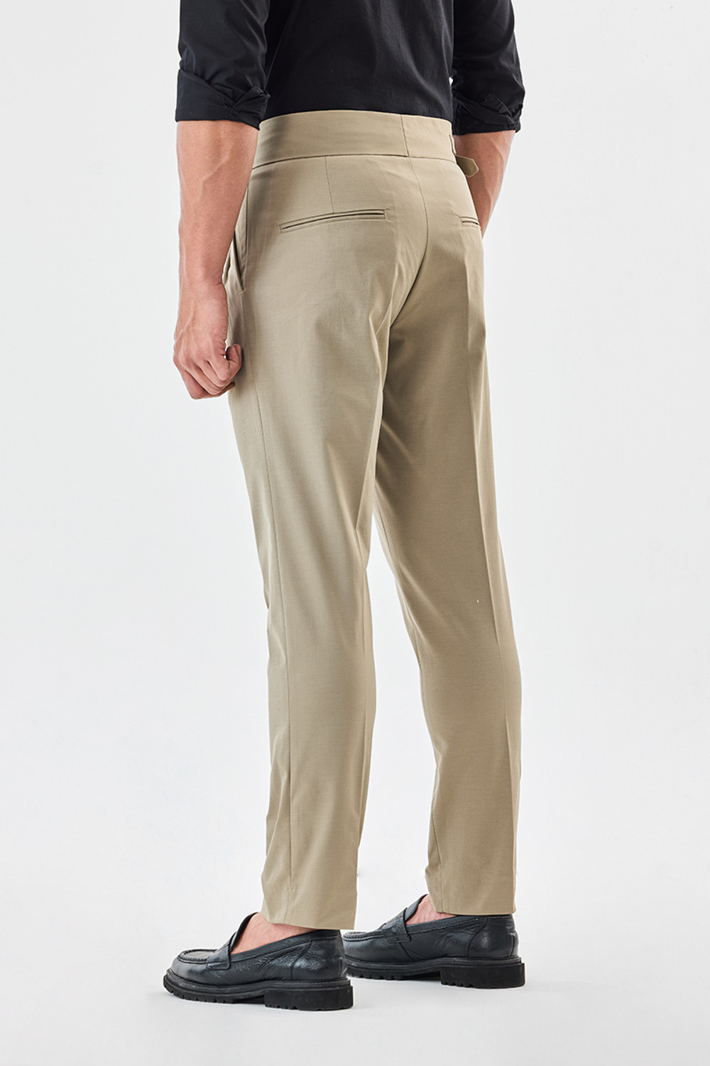 Image of Snitch Slim Fit Men Beige Trousers