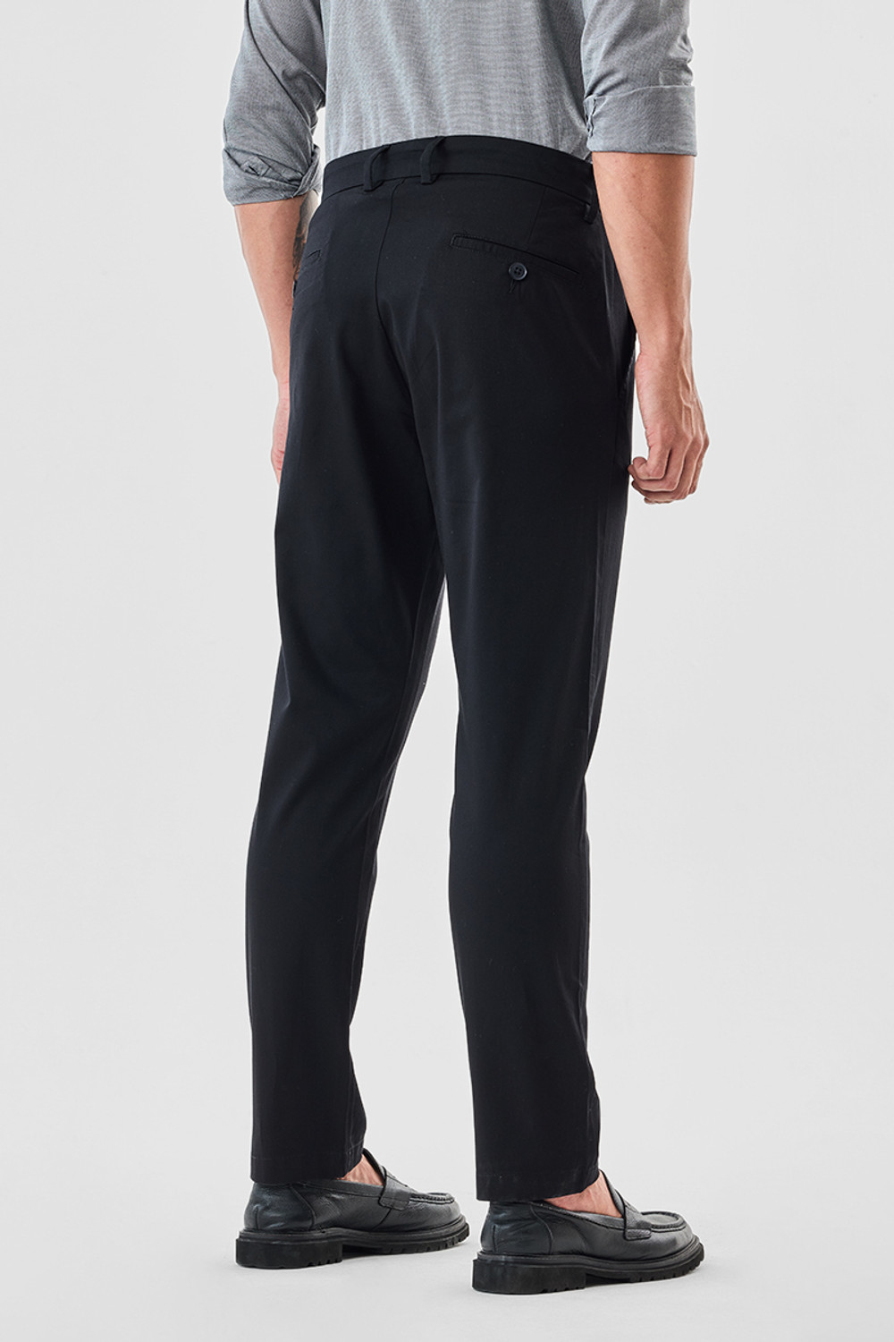 Image of Snitch Slim Fit Men Black Trousers