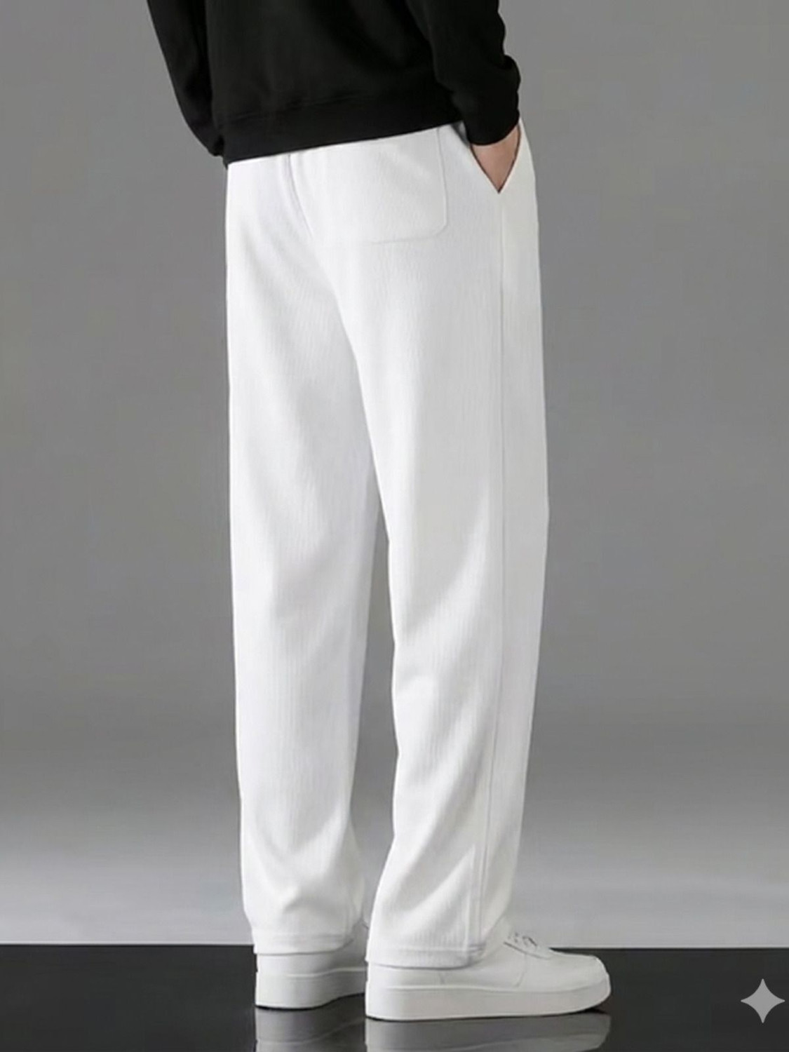 Image of Alpenika Loose Fit Men White Trousers