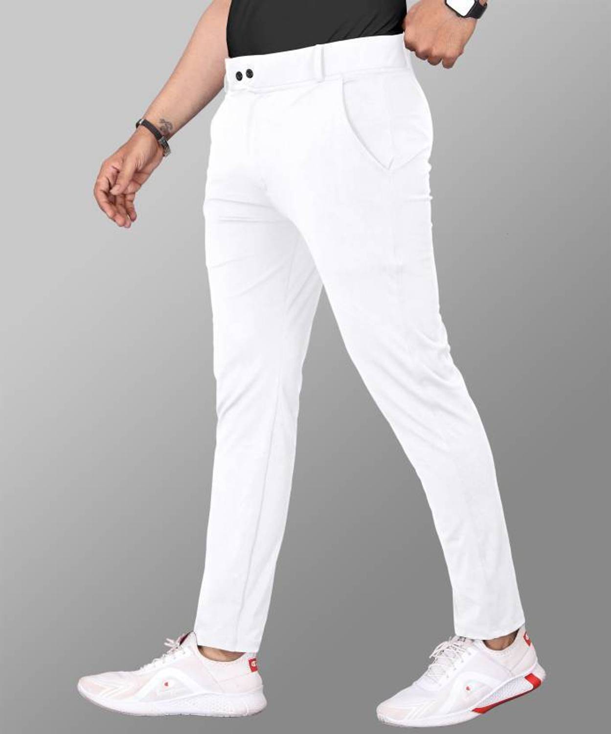 Marmic Fab Relaxed Men White Trousers - Image 4