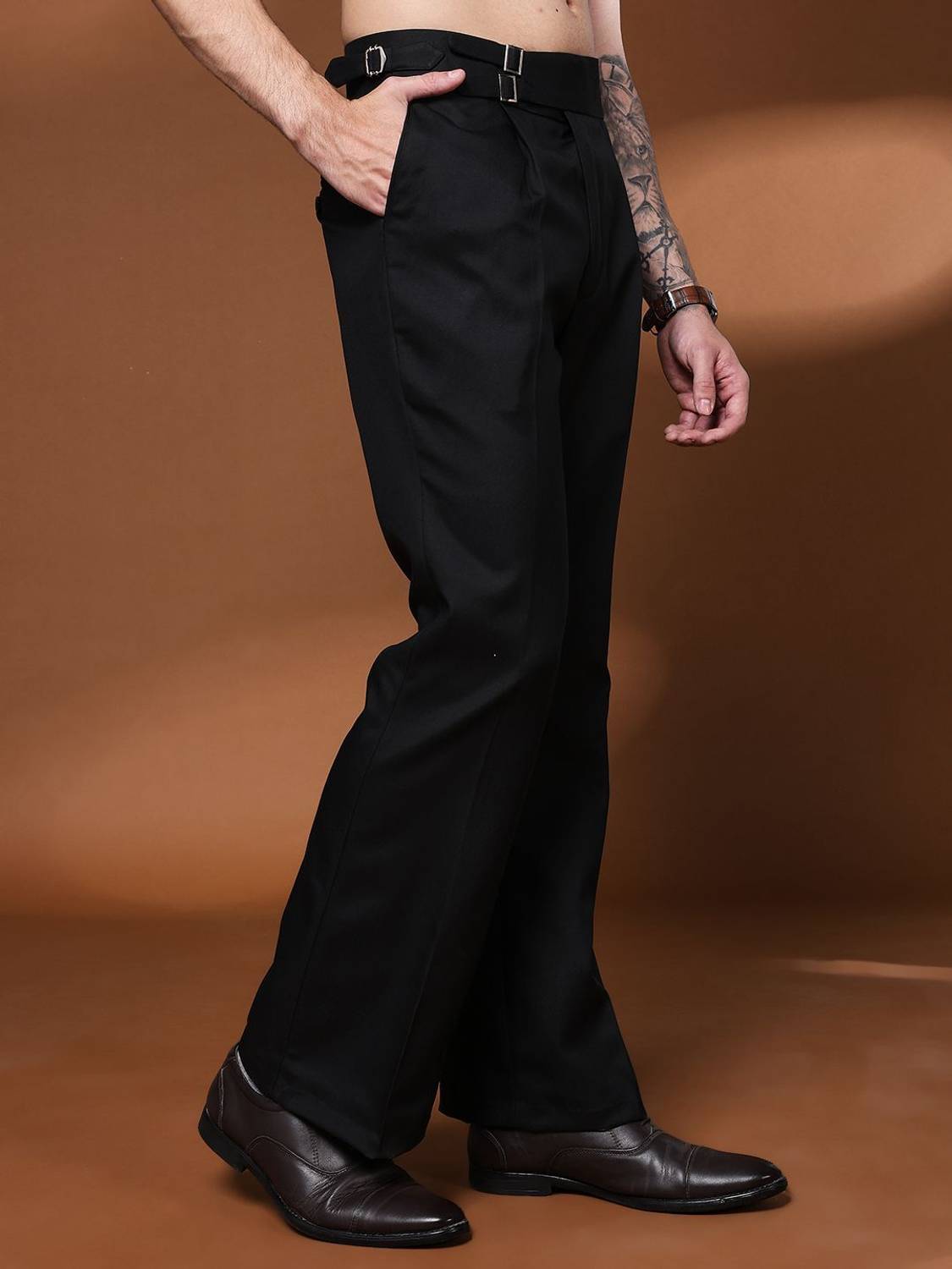 VASTRANU Flared Black Men Trousers - Image 3
