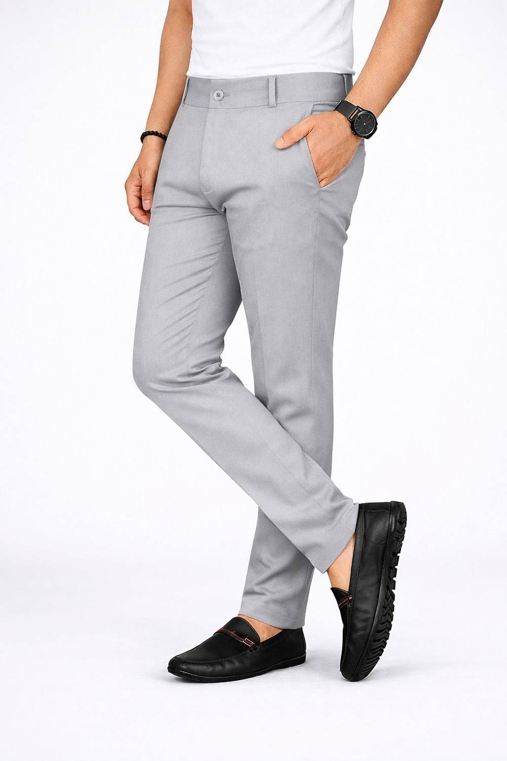 AROXRA TREND Slim Fit Men Grey Trousers - Image 3