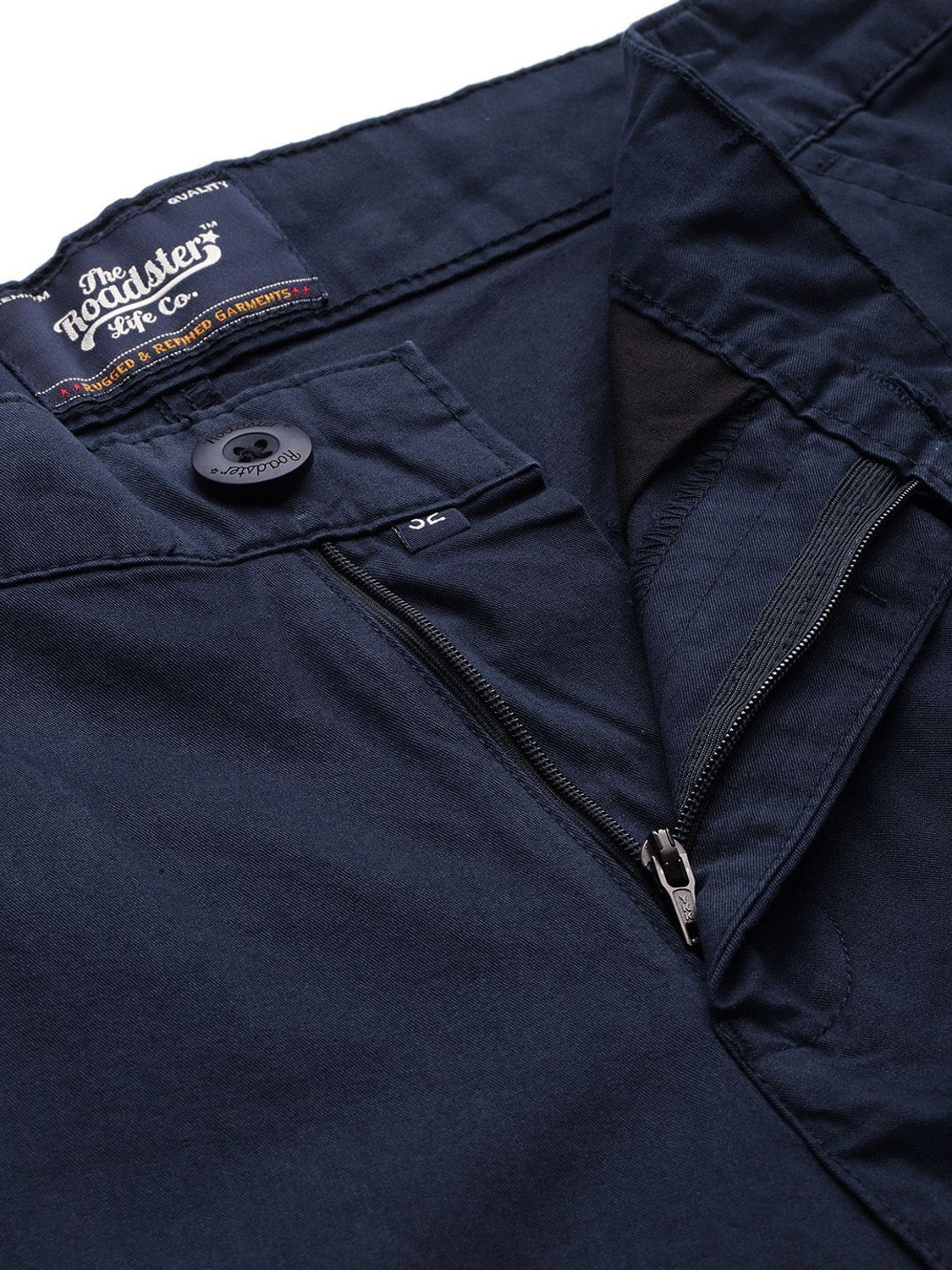 Image of Roadster Straight Fit Men Blue Trousers