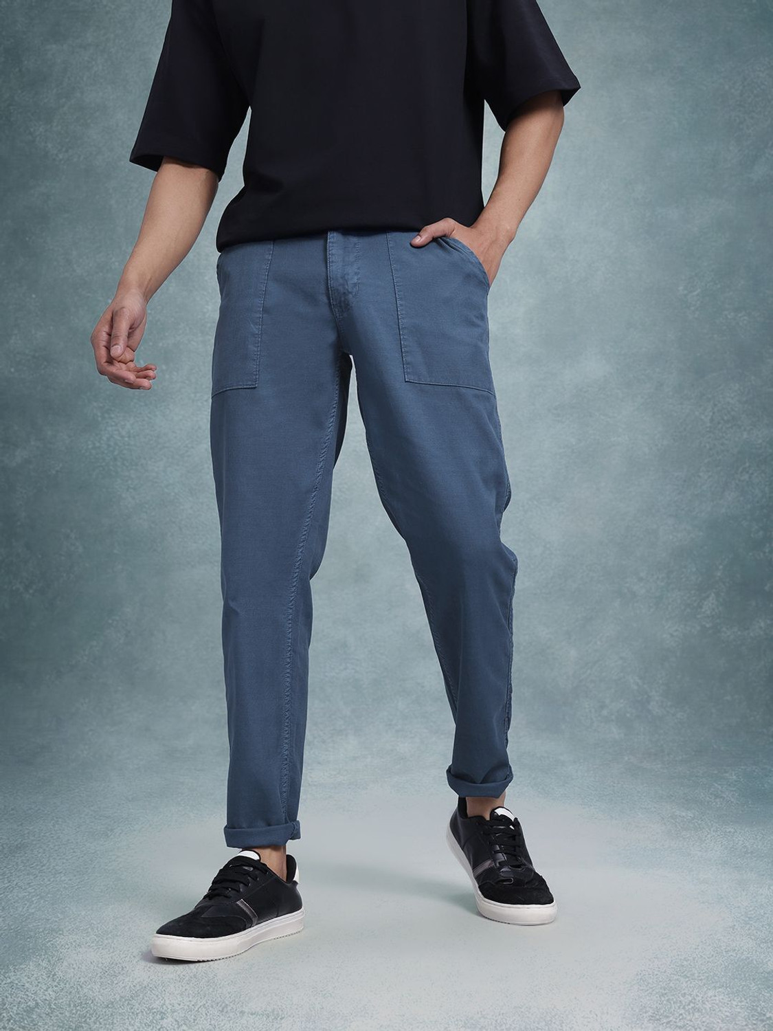 Image of Roadster Relaxed Men Blue Trousers