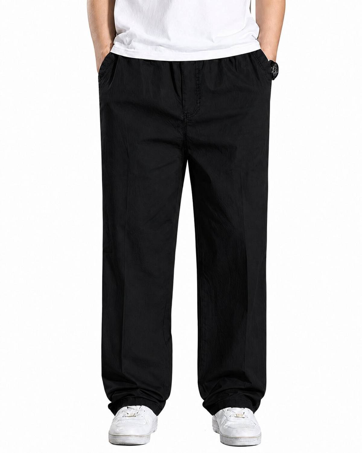 sti Regular Fit Black Men Trousers - Image 1