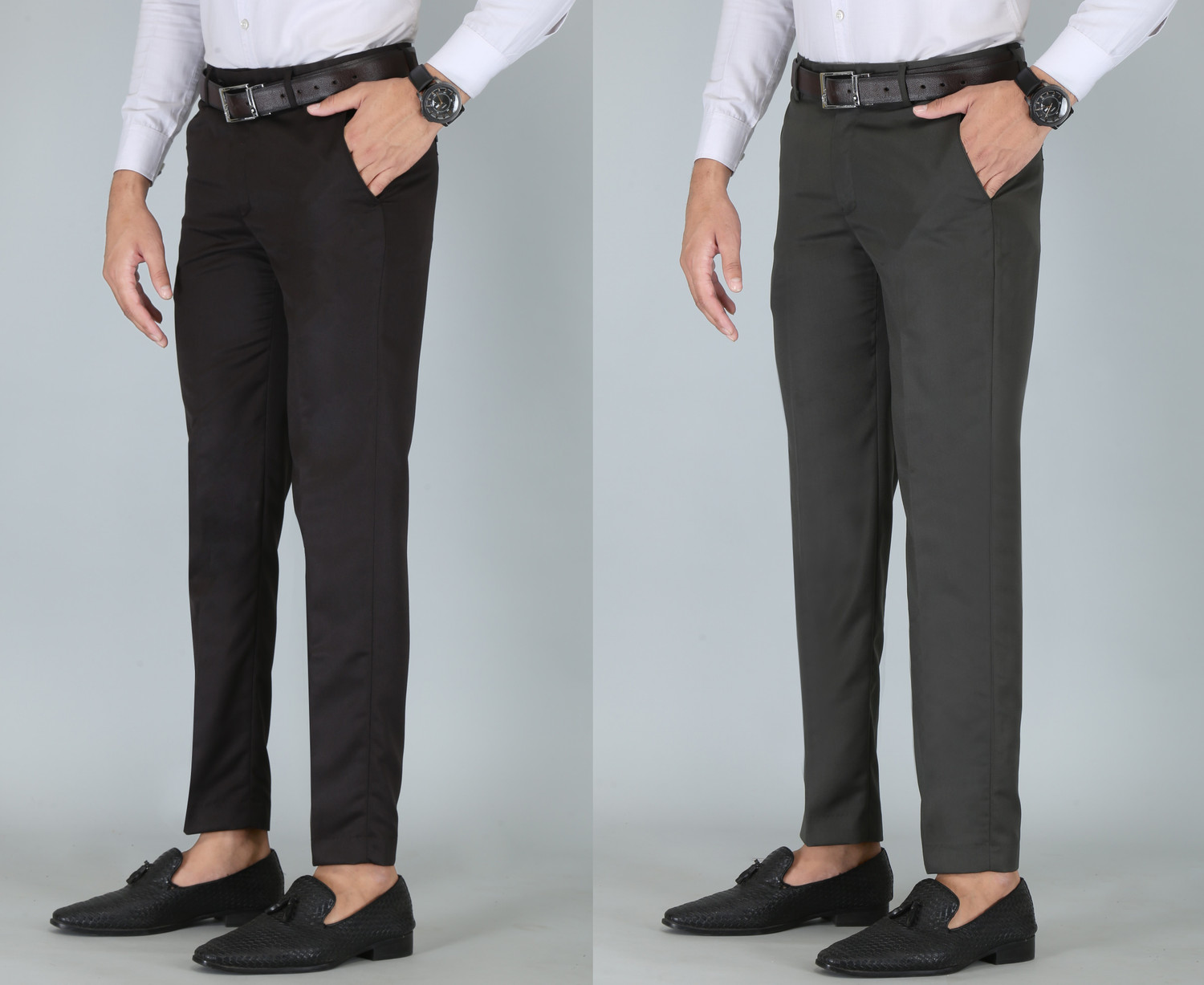Image of Kurus Slim Fit Men Black Trousers