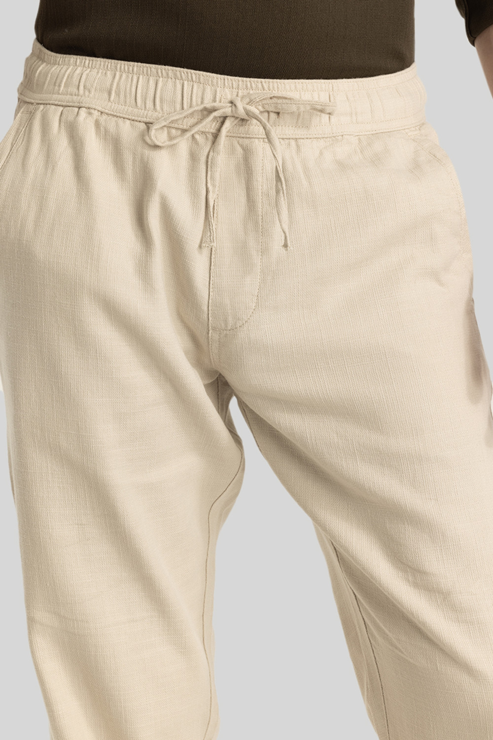 Image of Snitch Slim Fit Men Brown Trousers