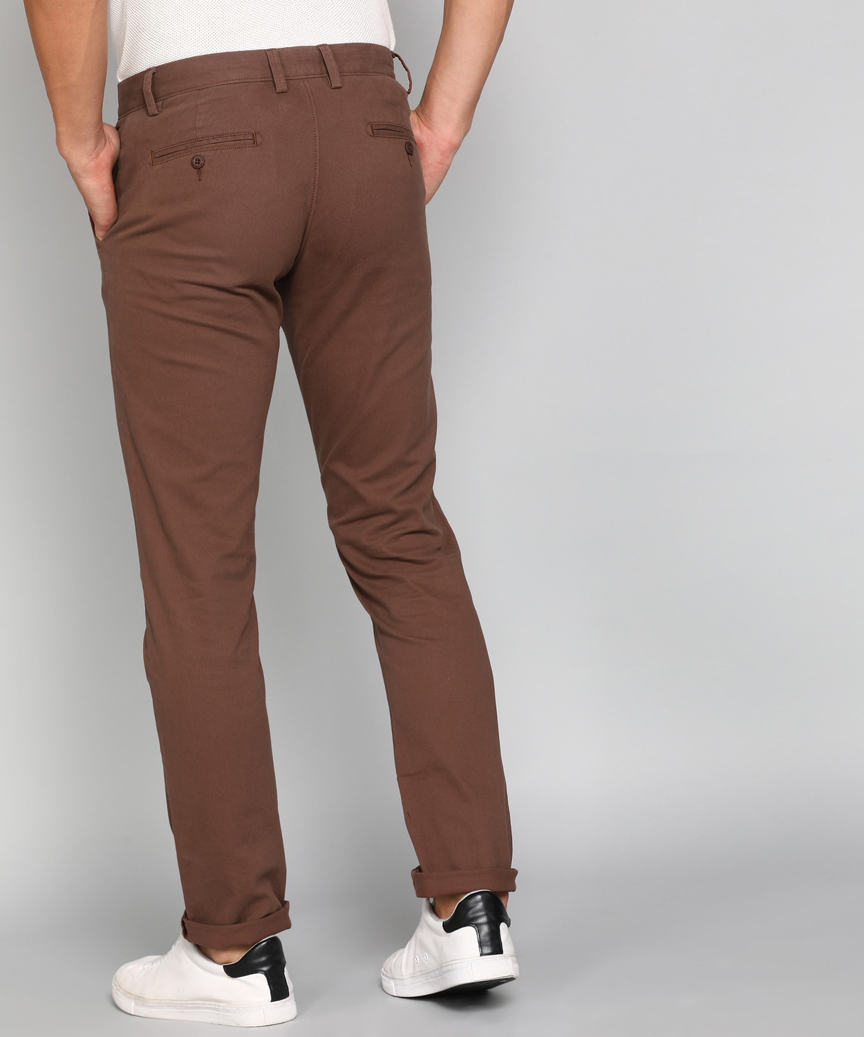 Image of U.S. POLO ASSN. Slim Fit Men Brown Trousers