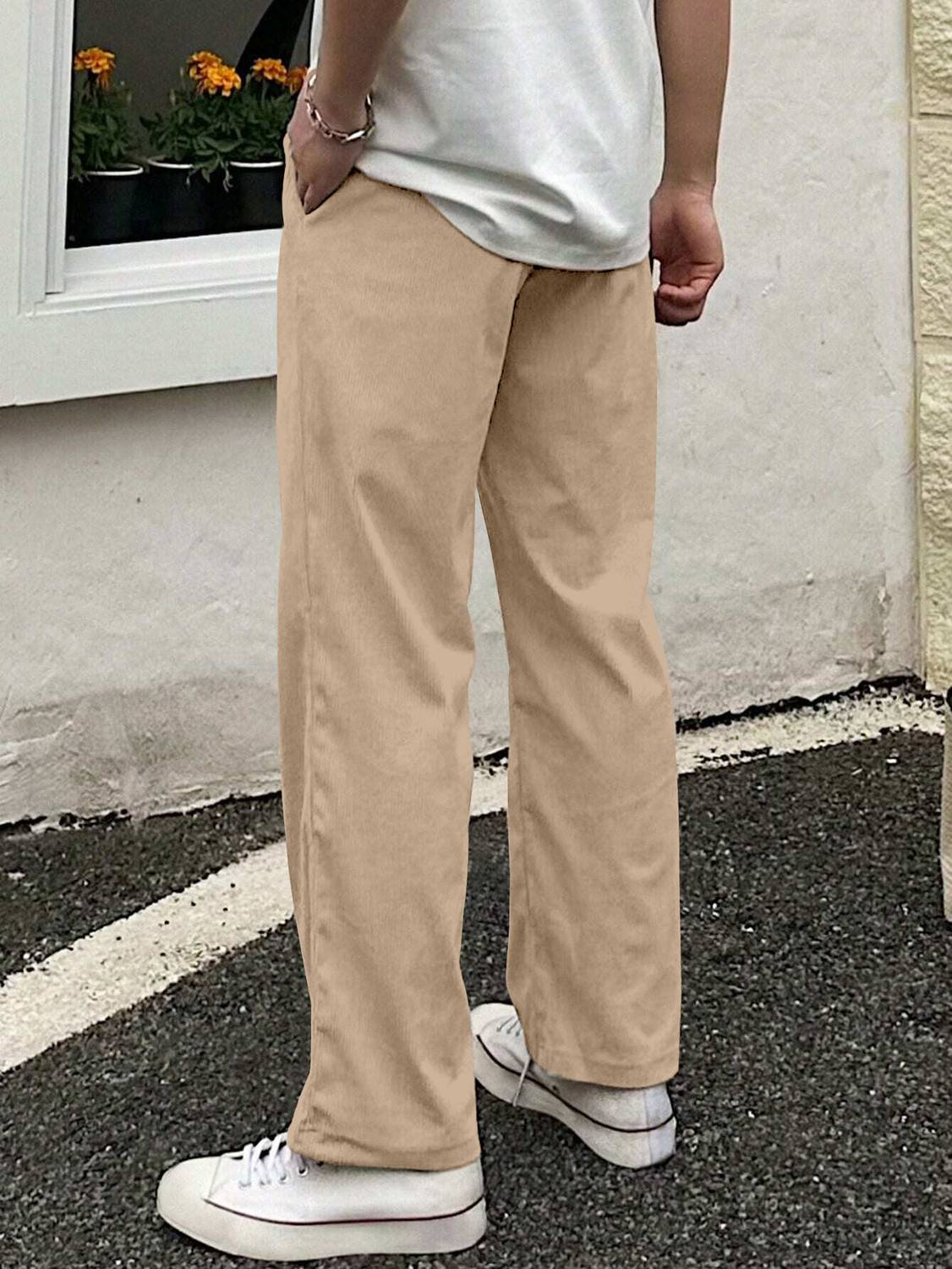 COMBRAIDED Loose Fit Men Beige Trousers - Image 2
