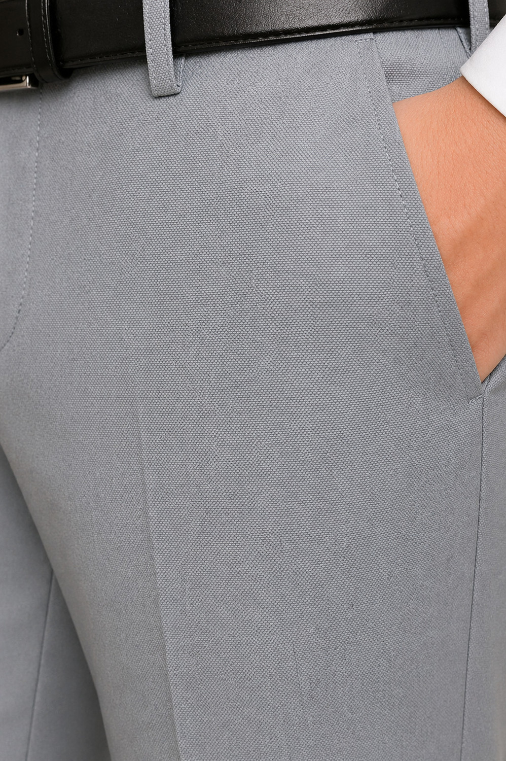 Image of Gentlemen Style Regular Fit Men Grey Trousers